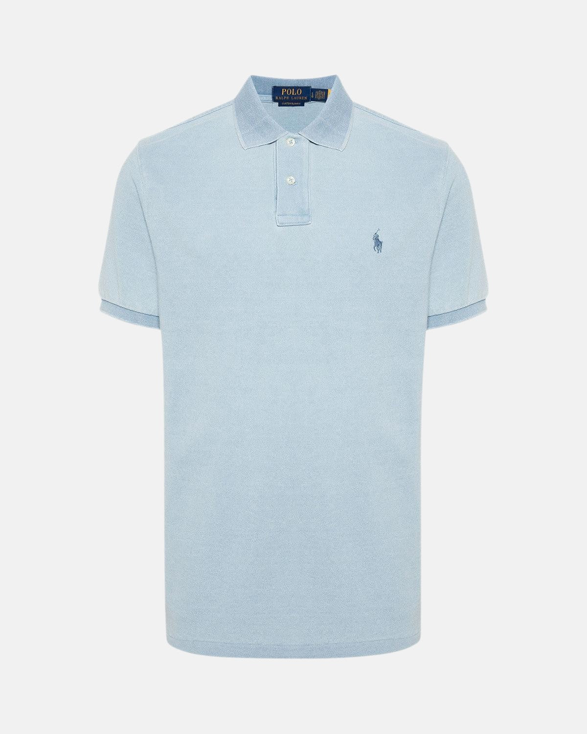 RALPH LAUREN CUSTOM SLIM FIT POLO SHIRT LIGHT INDIGO - RALPH-LAUREN-710680784-138-S - northern threads uk