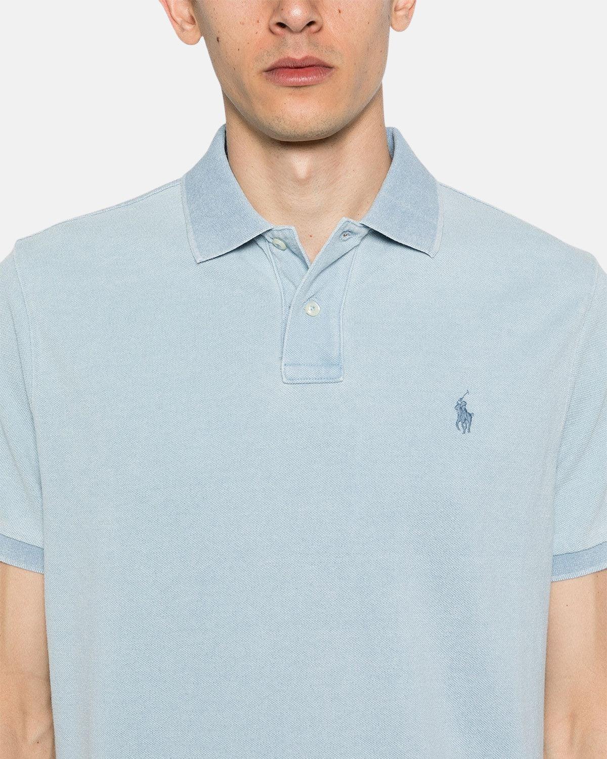 RALPH LAUREN CUSTOM SLIM FIT POLO SHIRT LIGHT INDIGO - northern threads