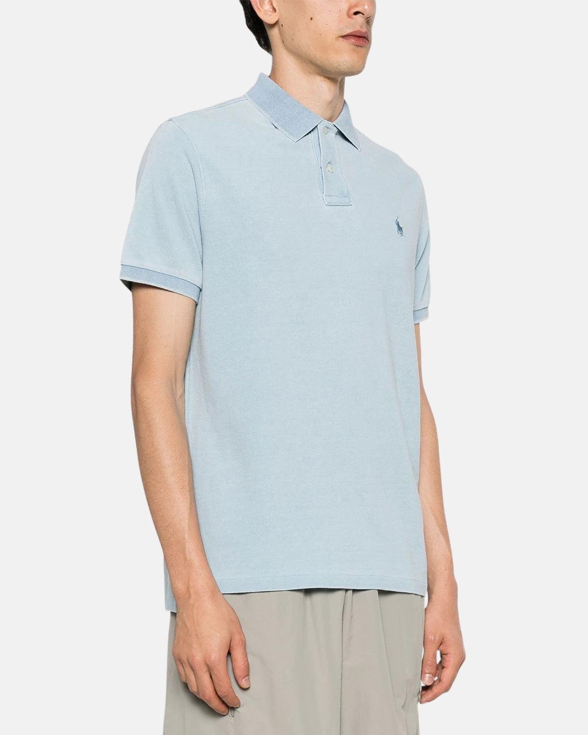 RALPH LAUREN CUSTOM SLIM FIT POLO SHIRT LIGHT INDIGO - northern threads