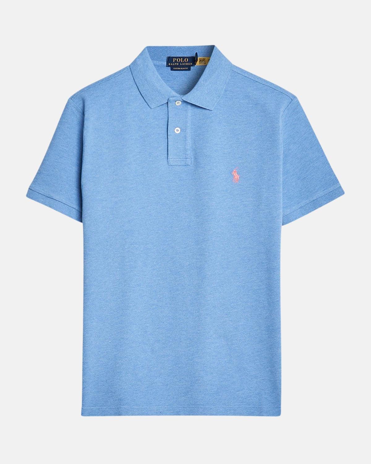RALPH LAUREN CUSTOM SLIM FIT POLO SHIRT SOFT ROYAL HEATHER - RALPH LAUREN-710680784-262-S - northern threads uk