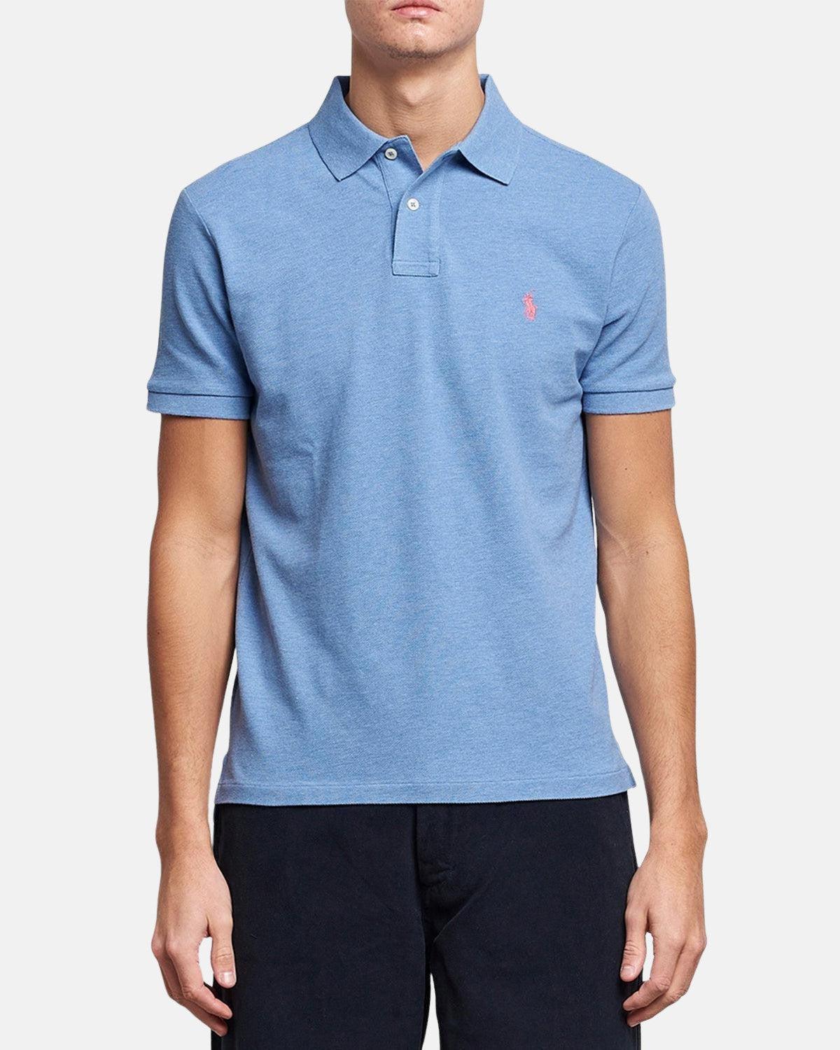 RALPH LAUREN CUSTOM SLIM FIT POLO SHIRT SOFT ROYAL HEATHER - northern threads