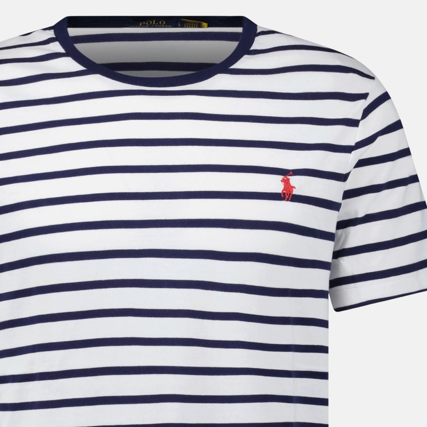 Ralph Lauren Custom Slim Fit Stripe T-Shirt Navy White - northern threads