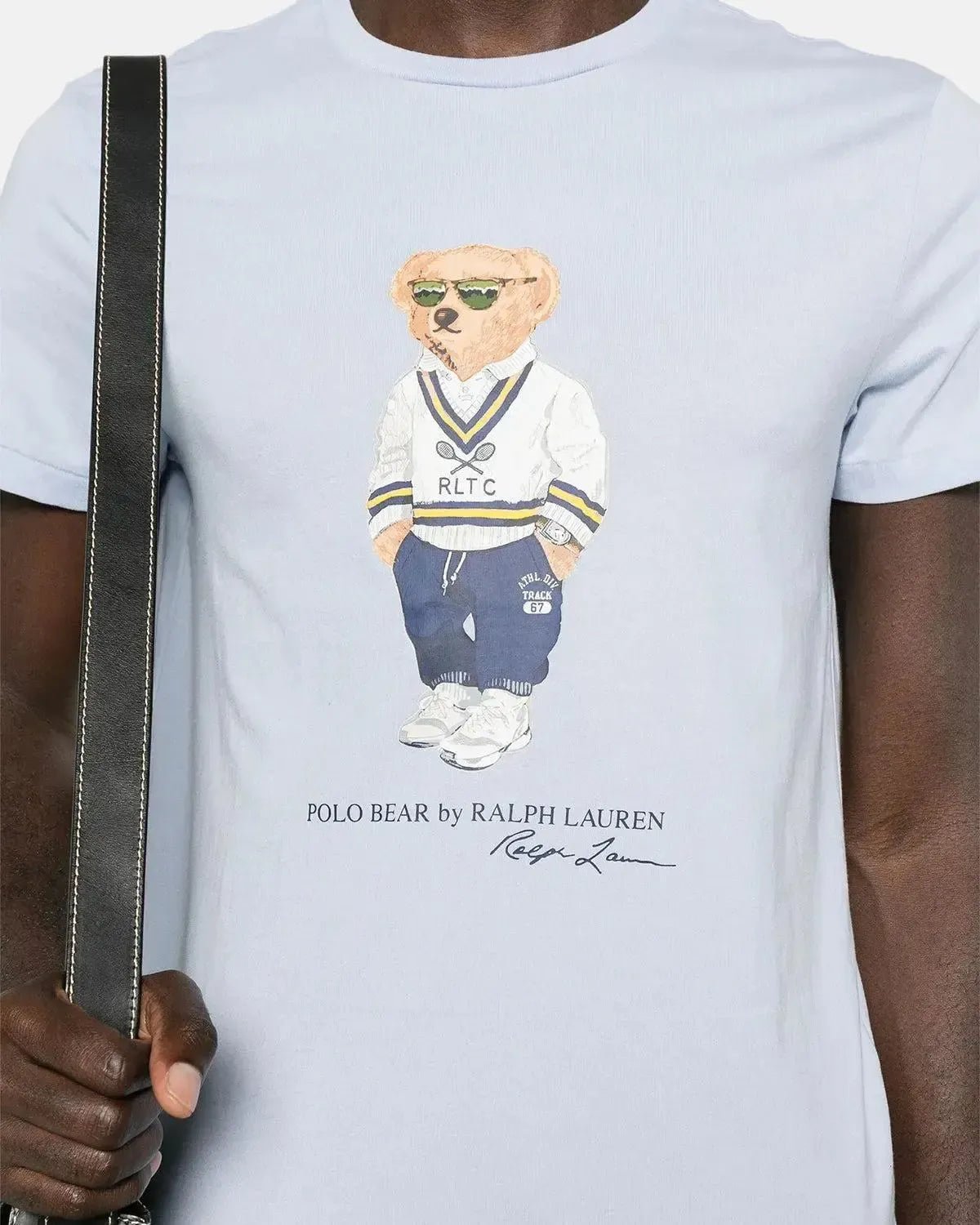 RALPH LAUREN CUSTOM SLIM FIT TENNIS POLO BEAR T - SHIRT CORNFLOWER BLUE - RALPH-LAUREN-710973137-001-S - northern threads uk