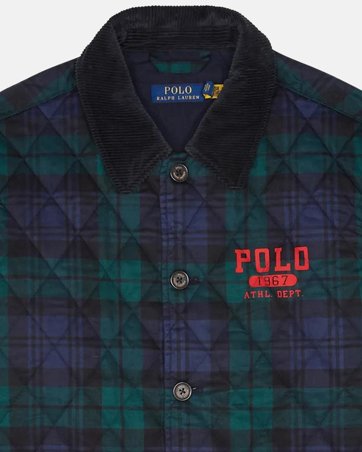 RALPH LAUREN LOGO PLAID BARN COAT HERITAGE BLACKWATCH - RALPH-LAUREN-710940789-001-M - northern threads uk