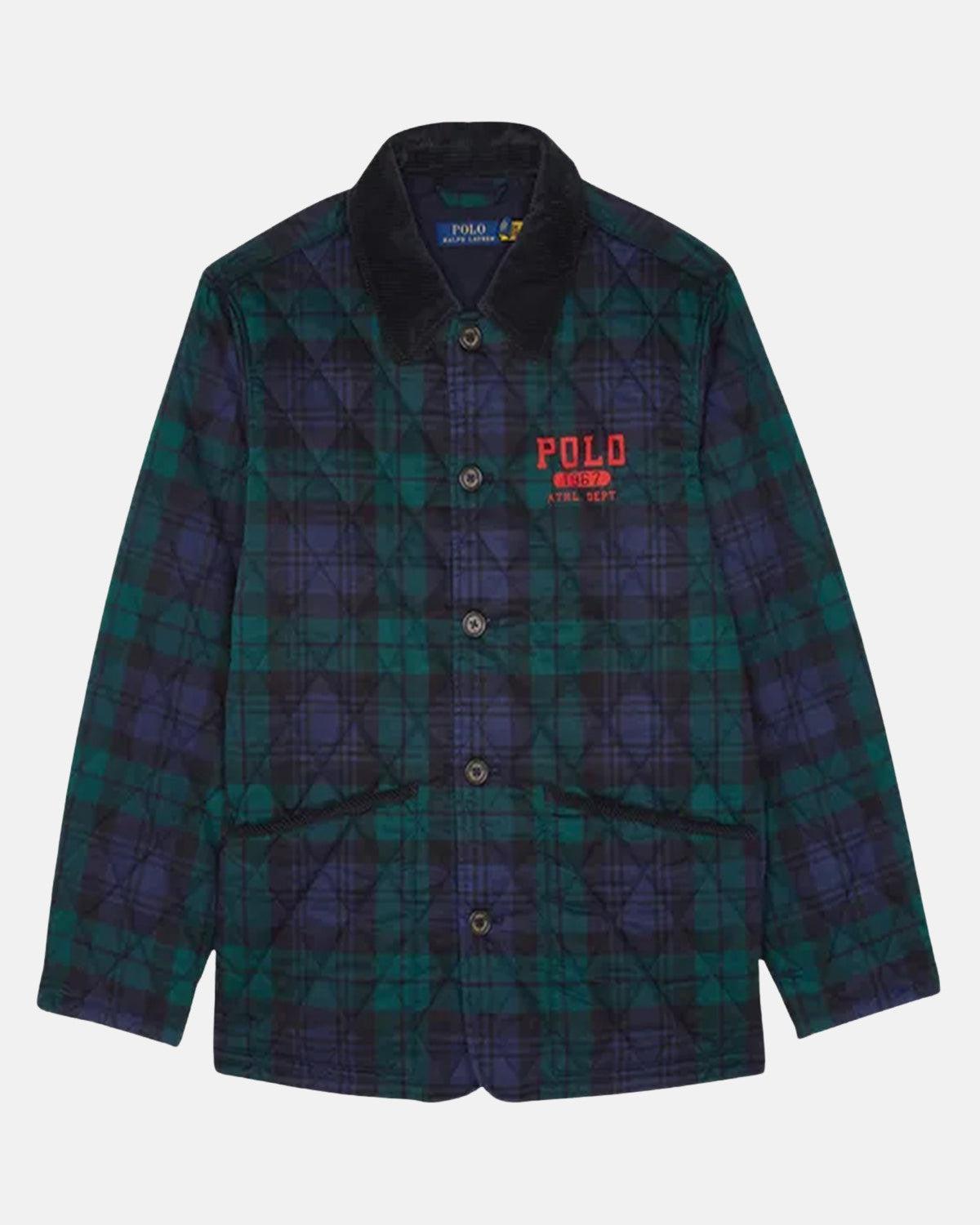 RALPH LAUREN LOGO PLAID BARN COAT HERITAGE BLACKWATCH - RALPH-LAUREN-710940789-001-M - northern threads uk