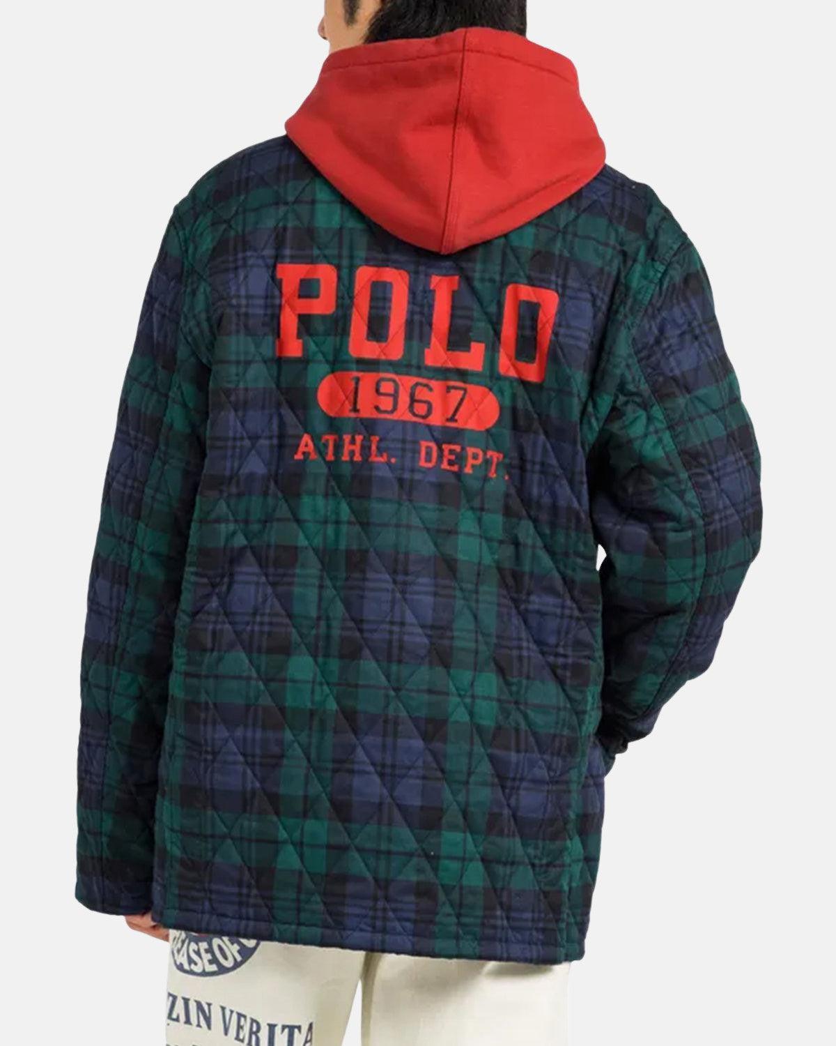 RALPH LAUREN LOGO PLAID BARN COAT HERITAGE BLACKWATCH - RALPH-LAUREN-710940789-001-M - northern threads uk