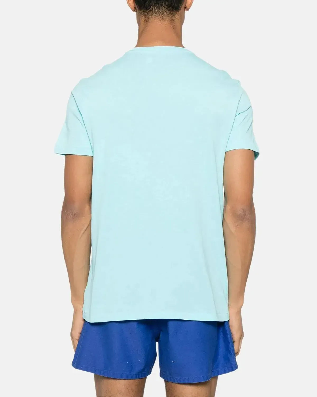 RALPH LAUREN-RALPH LAUREN CUSTOM SLIM FIT JERSEY T-SHIRT AQUA BLUE-NORTHERN THREADS DESIGNER MENSWEAR