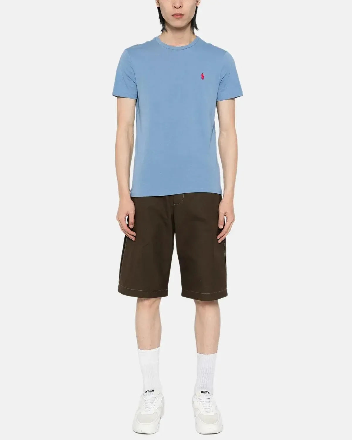 RALPH LAUREN-RALPH LAUREN CUSTOM SLIM FIT JERSEY T-SHIRT CAMPUS BLUE-NORTHERN THREADS DESIGNER MENSWEAR