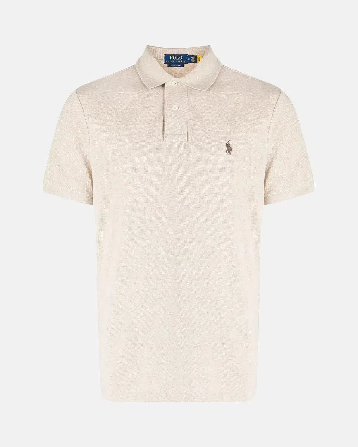RALPH LAUREN-RALPH LAUREN CUSTOM SLIM FIT MESH POLO SHIRT EXPEDITION DUNE HEATHER-NORTHERN THREADS DESIGNER MENSWEAR