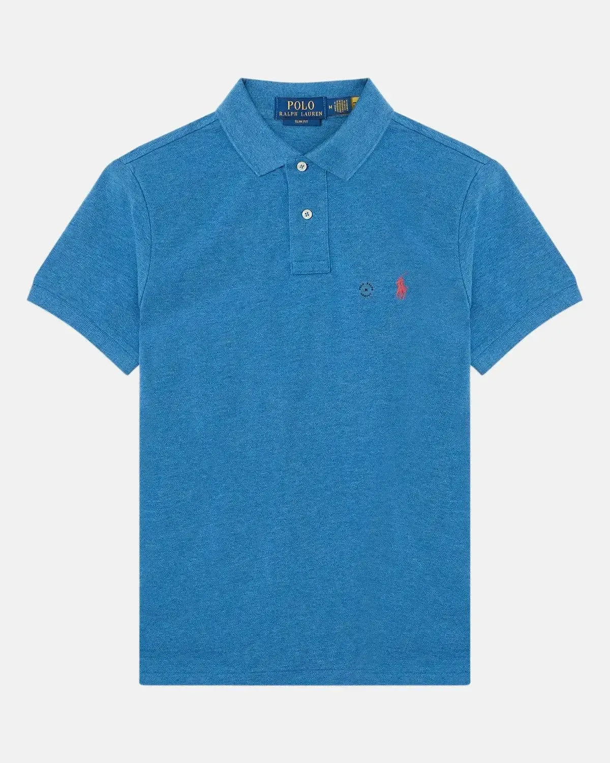RALPH LAUREN-RALPH LAUREN CUSTOM SLIM FIT MESH POLO SHIRT FRESH SURF HEATHER-NORTHERN THREADS DESIGNER MENSWEAR