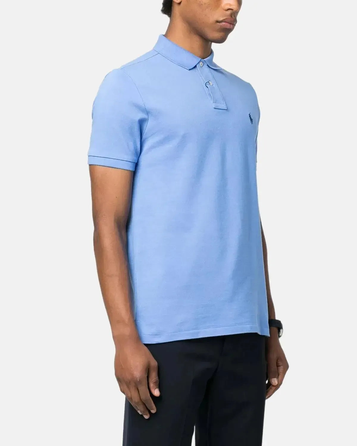 RALPH LAUREN-RALPH LAUREN CUSTOM SLIM FIT MESH POLO SHIRT HARBOUR ISLAND BLUE-NORTHERN THREADS DESIGNER MENSWEAR