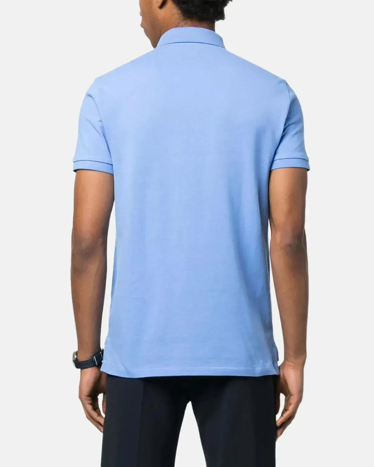 RALPH LAUREN-RALPH LAUREN CUSTOM SLIM FIT MESH POLO SHIRT HARBOUR ISLAND BLUE-NORTHERN THREADS DESIGNER MENSWEAR