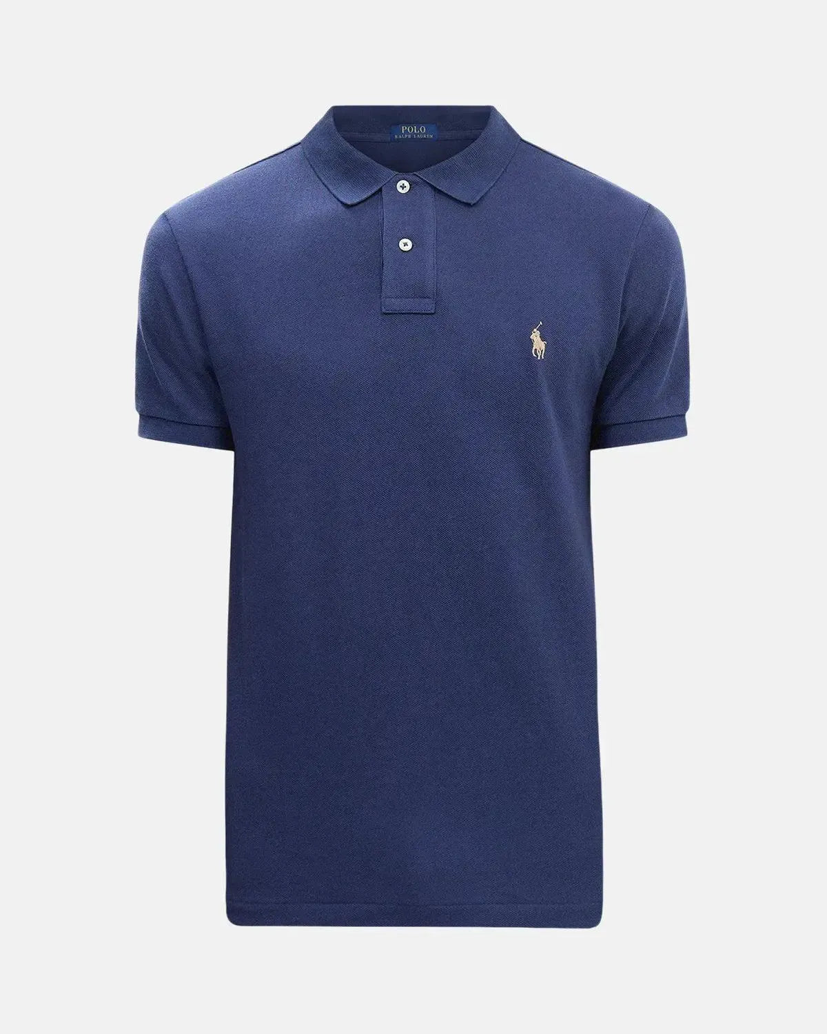 RALPH LAUREN-RALPH LAUREN CUSTOM SLIM FIT MESH POLO SHIRT RUSTIC NAVY-NORTHERN THREADS DESIGNER MENSWEAR