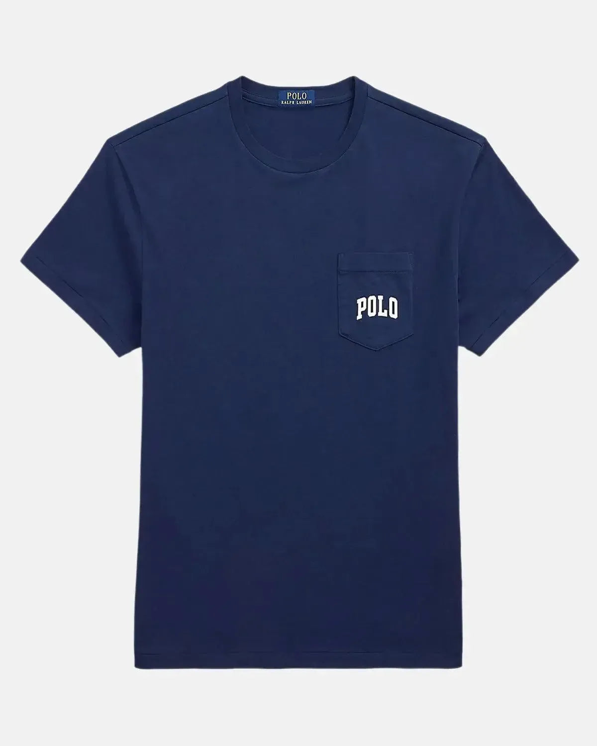 RALPH LAUREN-RALPH LAUREN CUSTOM SLIM FIT POLO BEAR POCKET T-SHIRT NEWPORT NAVY-NORTHERN THREADS DESIGNER MENSWEAR