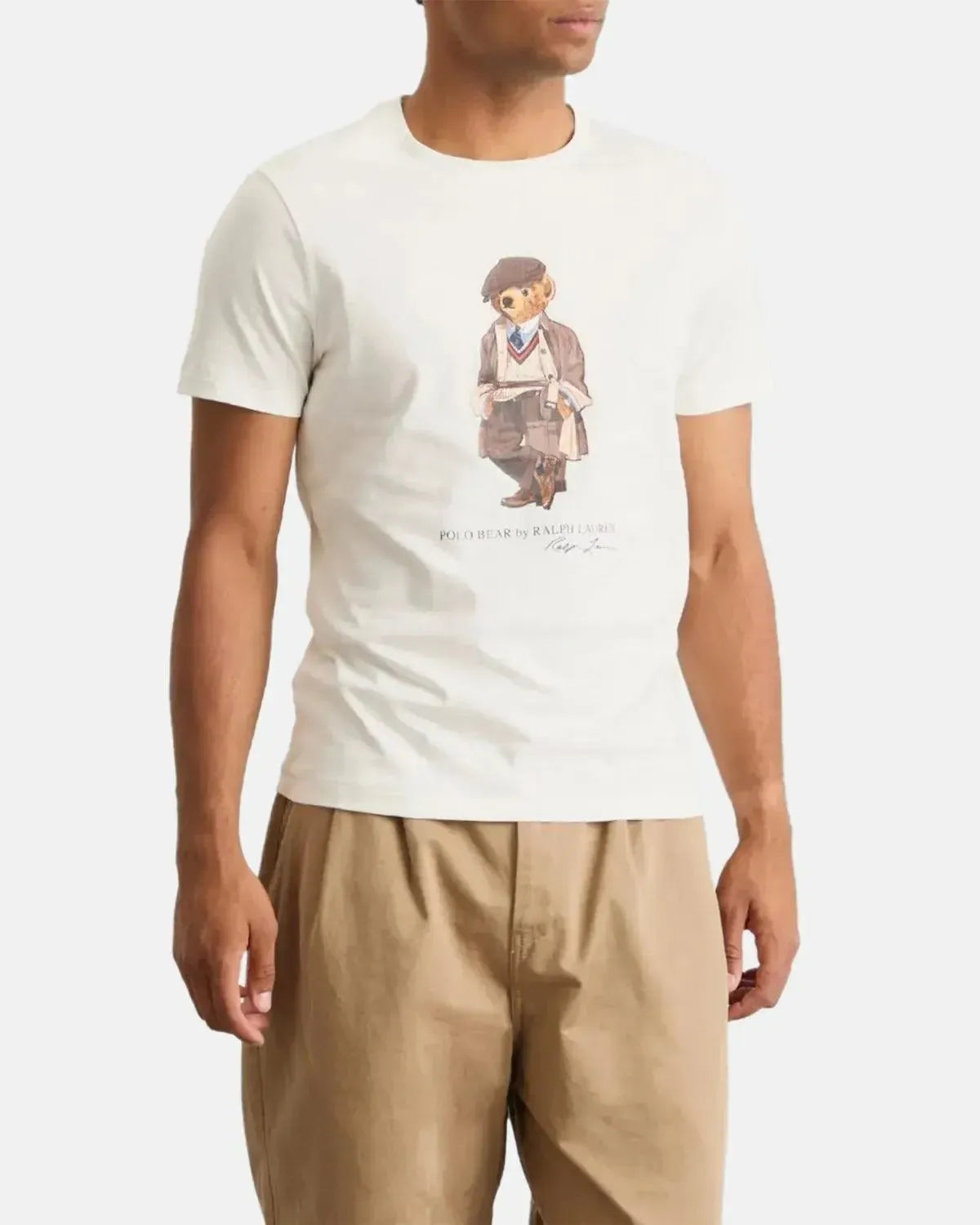 RALPH LAUREN-RALPH LAUREN CUSTOM SLIM FIT POLO BEAR T-SHIRT DECKWASH WHITE HRTG-NORTHERN THREADS DESIGNER MENSWEAR