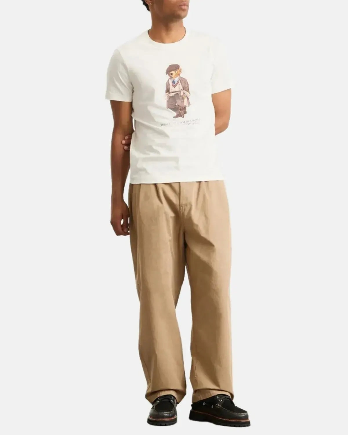 RALPH LAUREN-RALPH LAUREN CUSTOM SLIM FIT POLO BEAR T-SHIRT DECKWASH WHITE HRTG-NORTHERN THREADS DESIGNER MENSWEAR