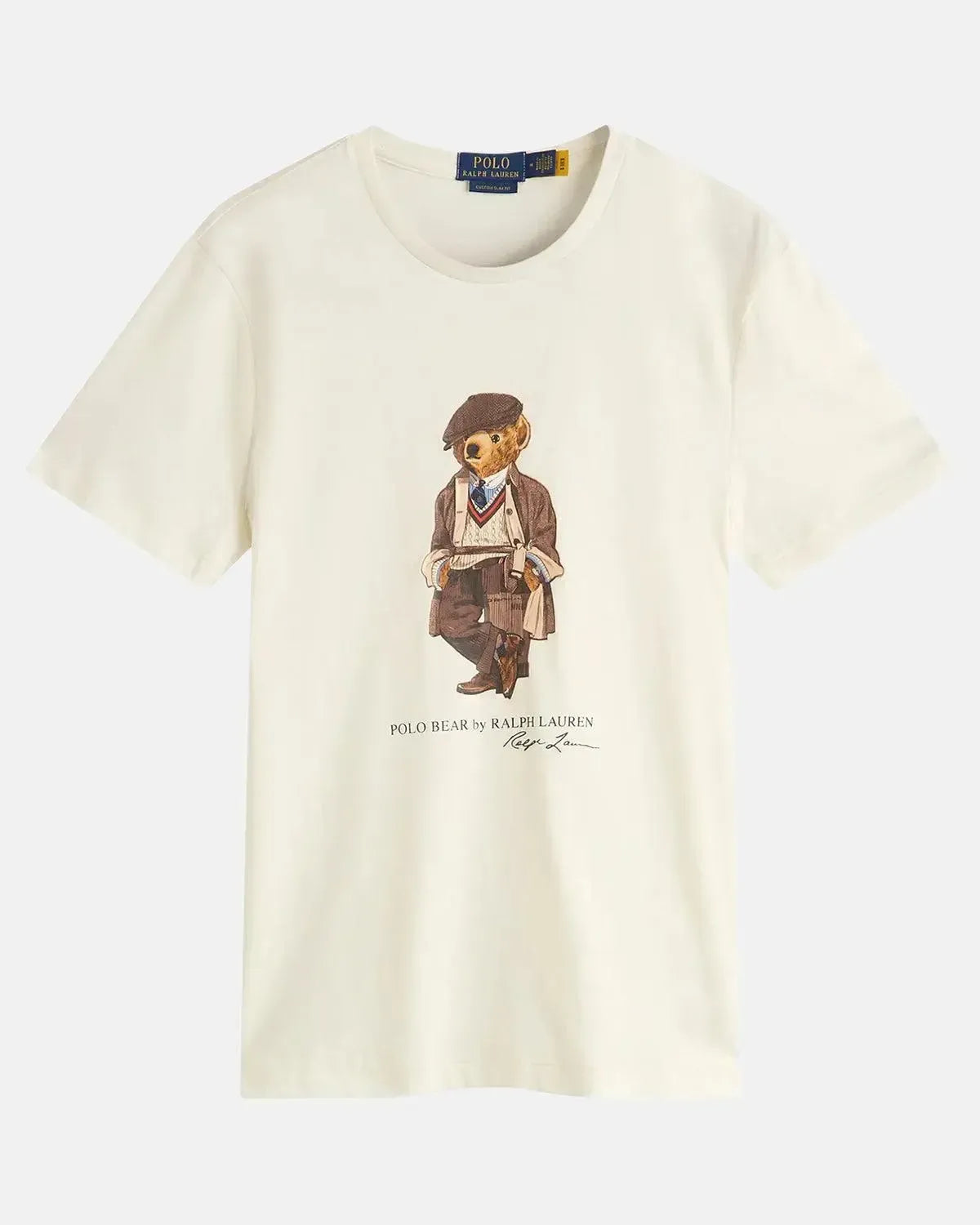 RALPH LAUREN-RALPH LAUREN CUSTOM SLIM FIT POLO BEAR T-SHIRT DECKWASH WHITE HRTG-NORTHERN THREADS DESIGNER MENSWEAR