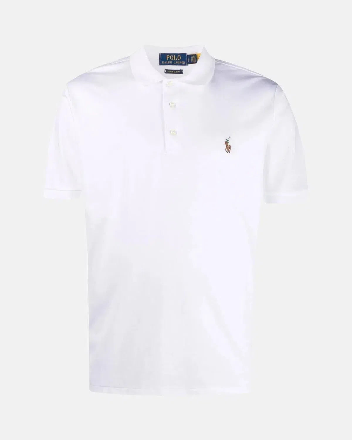 RALPH LAUREN-RALPH LAUREN CUSTOM SLIM FIT SOFT COTTON POLO SHIRT WHITE-NORTHERN THREADS DESIGNER MENSWEAR