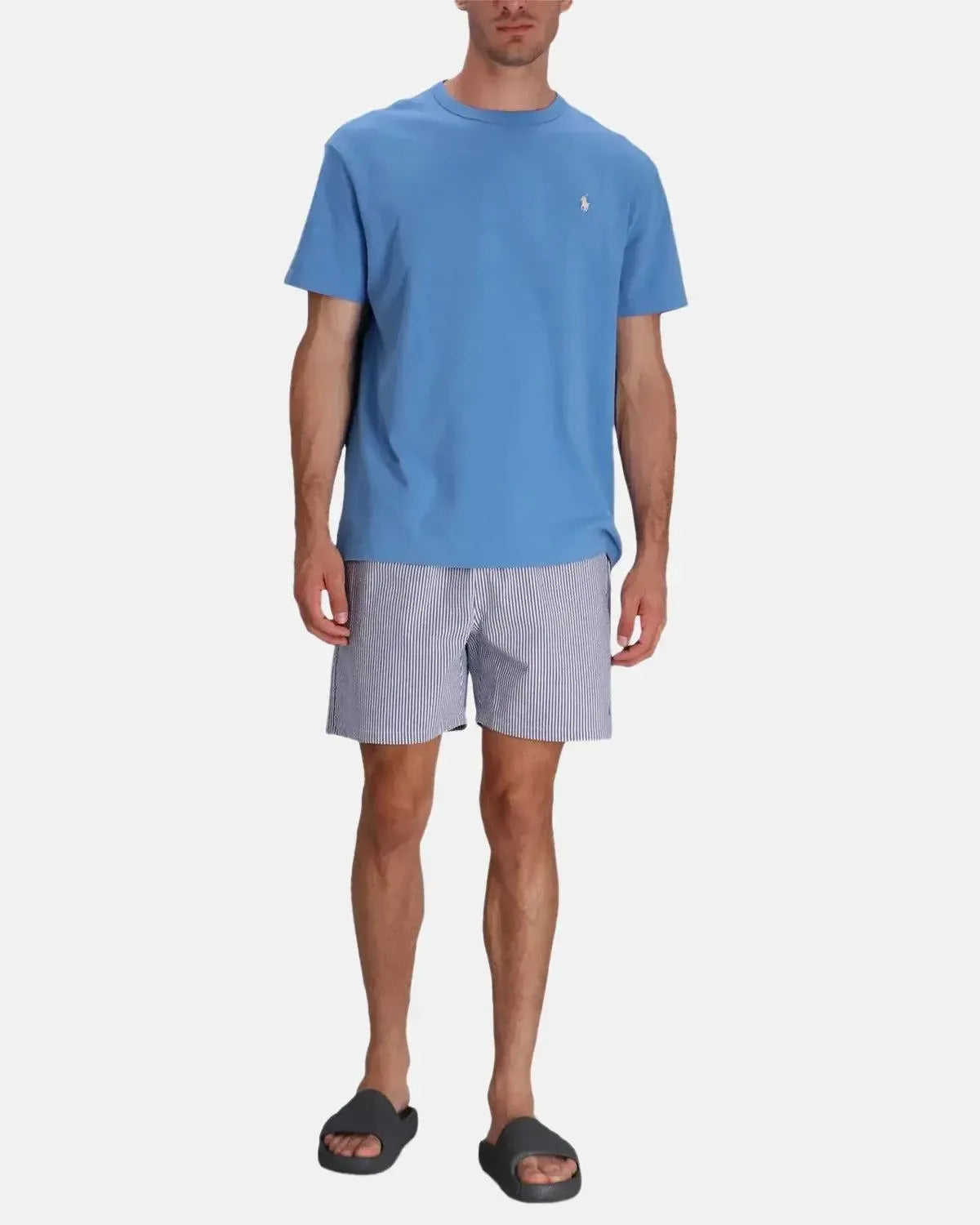 RALPH LAUREN-RALPH LAUREN TRAVELLER SWIM SHORTS CRUISE ROYAL SEERSUCKER-NORTHERN THREADS DESIGNER MENSWEAR