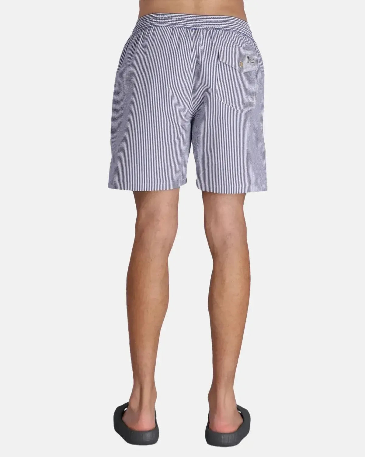RALPH LAUREN-RALPH LAUREN TRAVELLER SWIM SHORTS CRUISE ROYAL SEERSUCKER-NORTHERN THREADS DESIGNER MENSWEAR