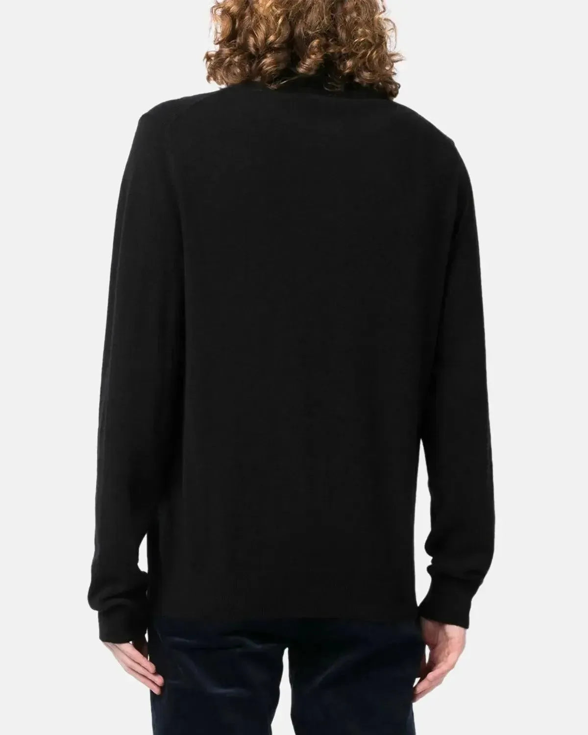 RALPH LAUREN-RALPH LAUREN WOOL 1/4 ZIP JUMPER BLACK-NORTHERN THREADS DESIGNER MENSWEAR