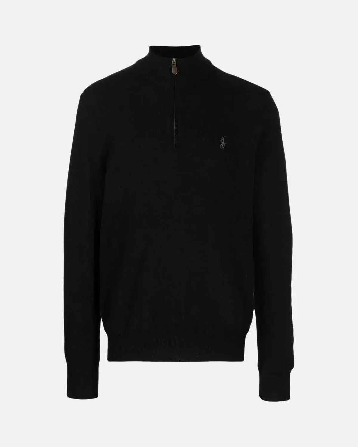 RALPH LAUREN-RALPH LAUREN WOOL 1/4 ZIP JUMPER BLACK-NORTHERN THREADS DESIGNER MENSWEAR
