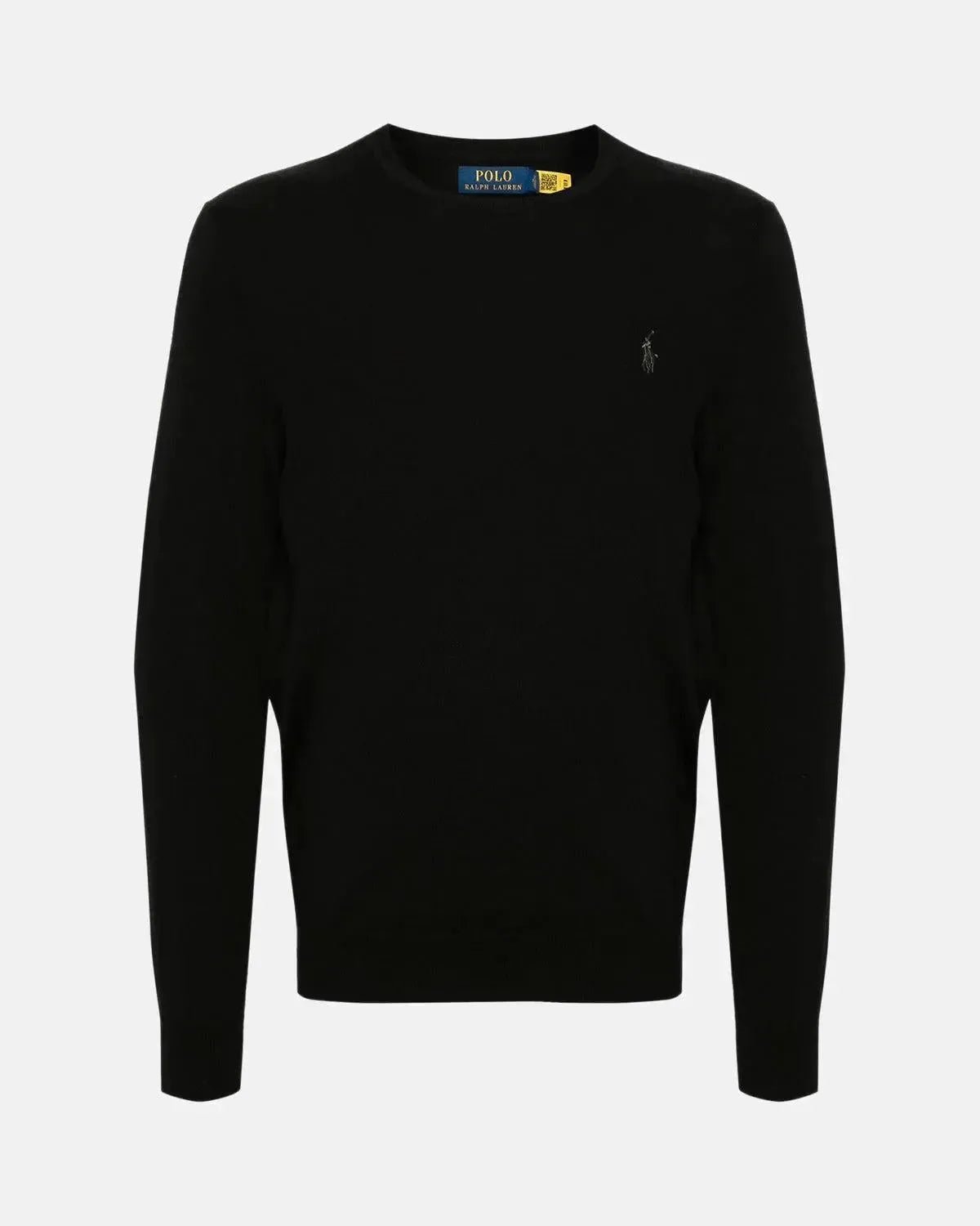 RALPH LAUREN SLIM FIT WASHABLE WOOL CREWNECK JUMPER BLACK - RALPH-LAUREN-710946143-004-M - northern threads uk