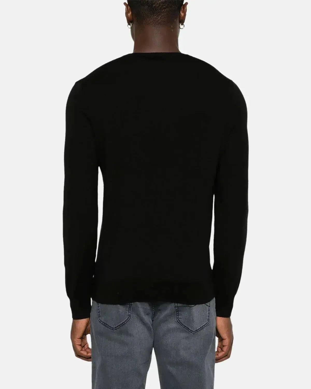 RALPH LAUREN SLIM FIT WASHABLE WOOL CREWNECK JUMPER BLACK - RALPH-LAUREN-710946143-004-M - northern threads uk