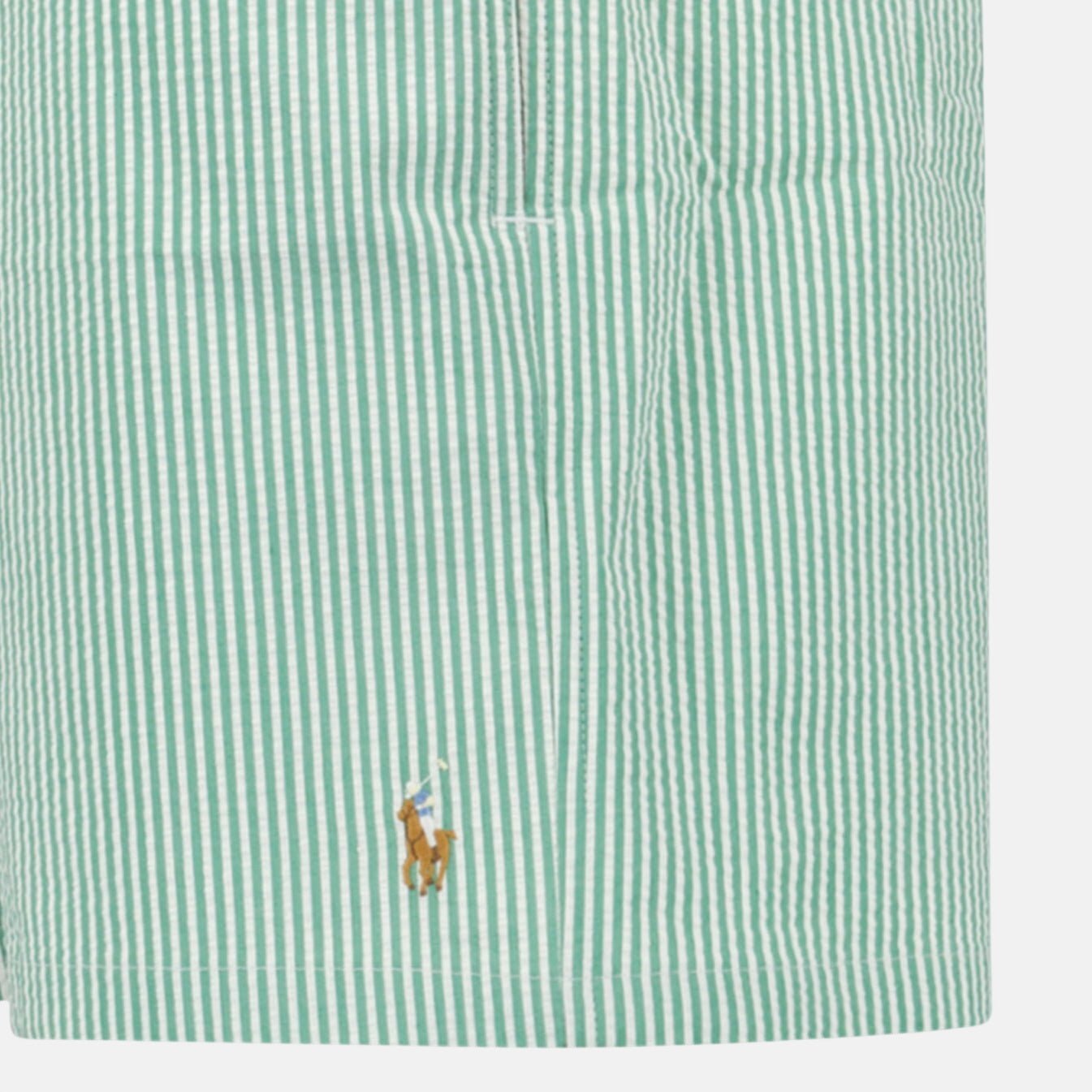Ralph Lauren Traveller Classic Swim Trunk Raft Green Seersucker - O15 - northern threads uk