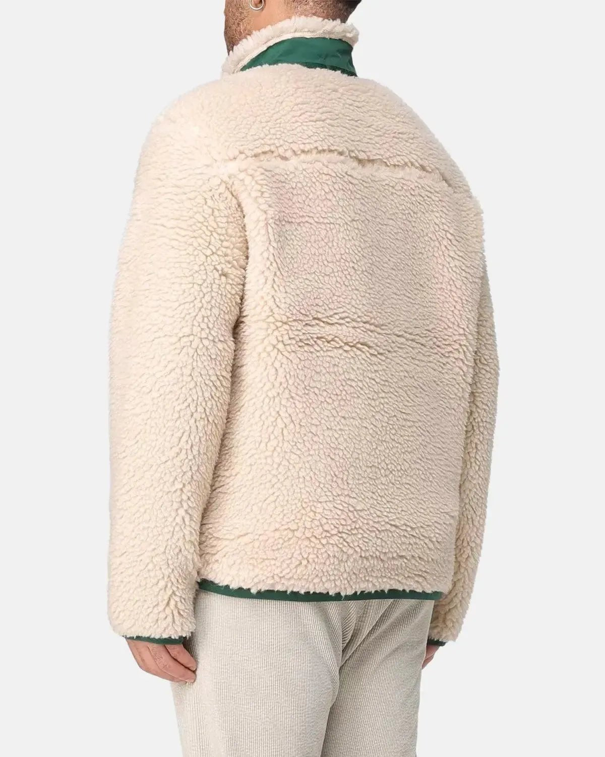 RALPH LAUREN WOOL BORG LOGO SHERPA ZIP THROUGH FLEECE RANCH CREAM - RALPH-LAUREN-710980869-002-M - northern threads uk