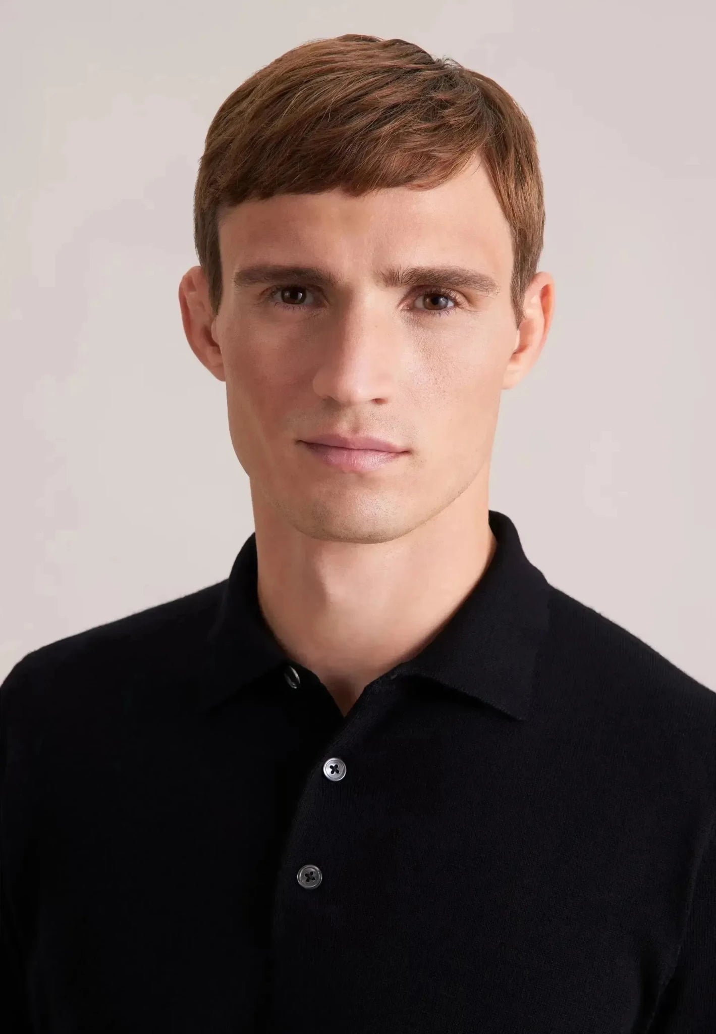 Seidensticker Merino Wool Polo Collar Knit Black - northern threads