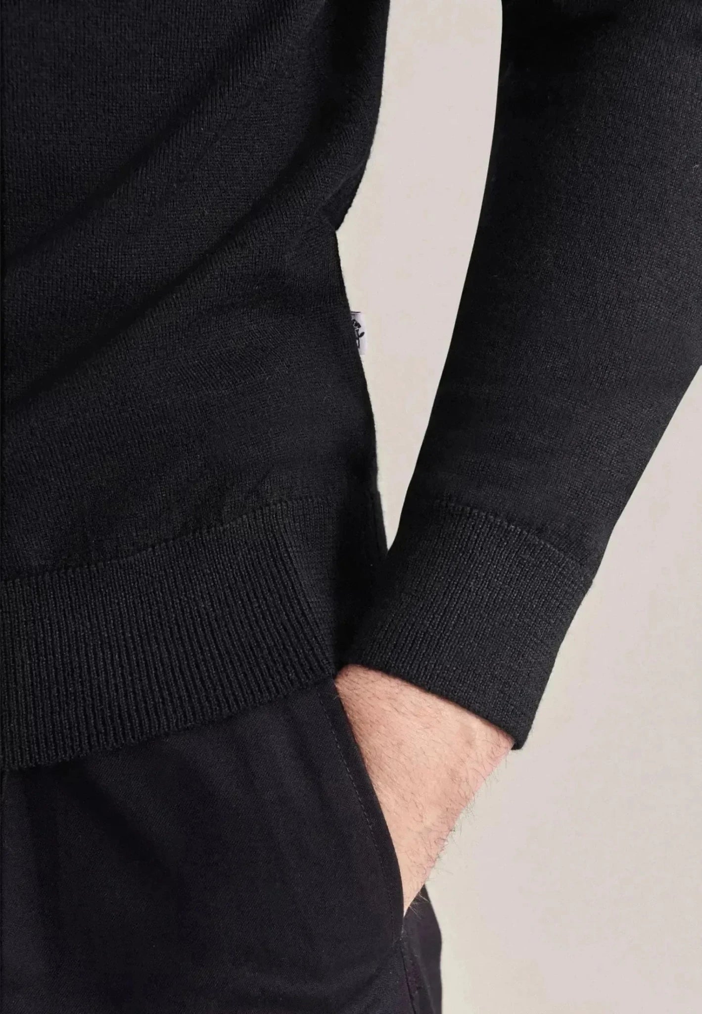 Seidensticker Merino Wool Roll Neck Knit Black - northern threads