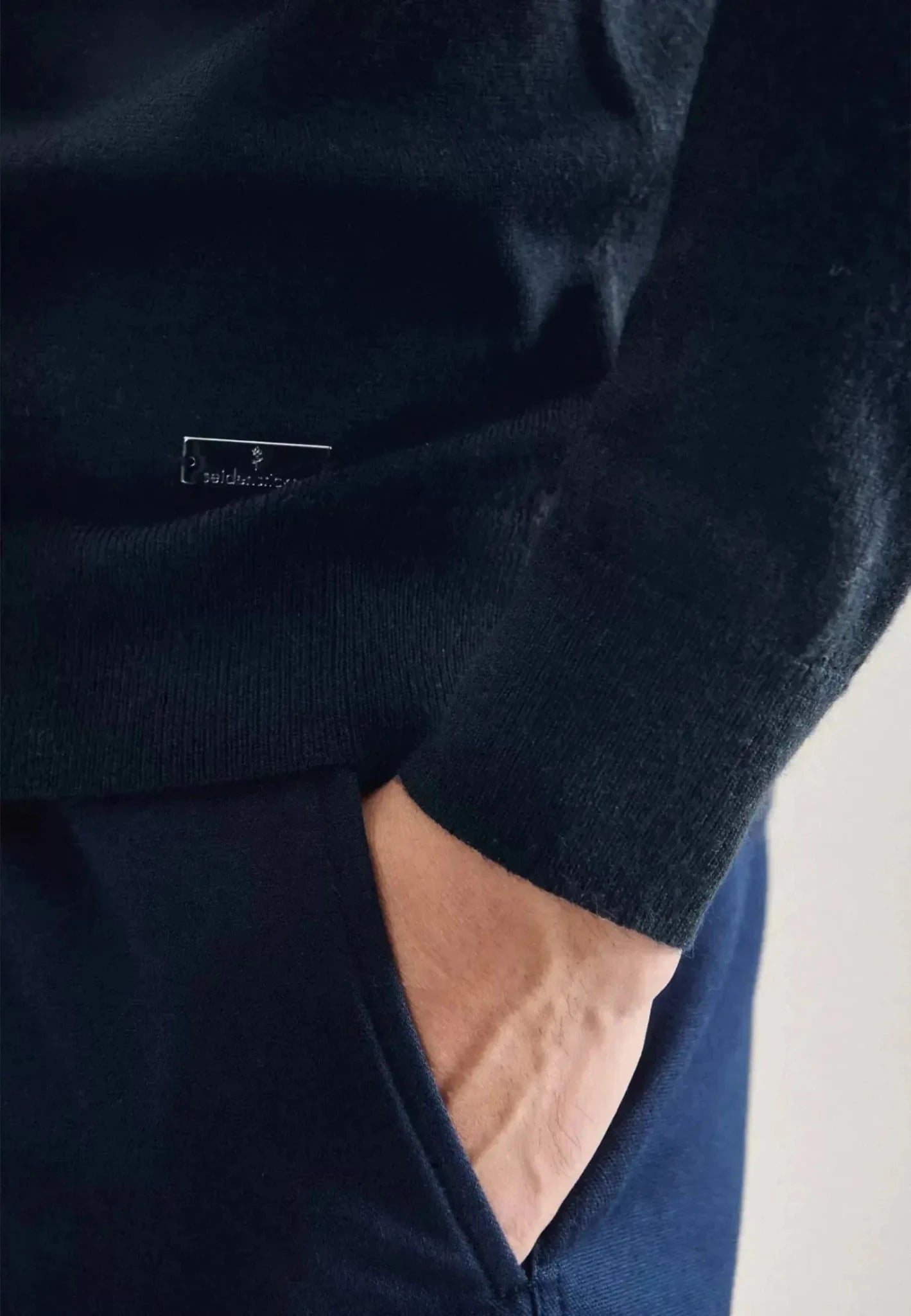Seidensticker Merino Wool Roll Neck Knit Dark Blue - northern threads