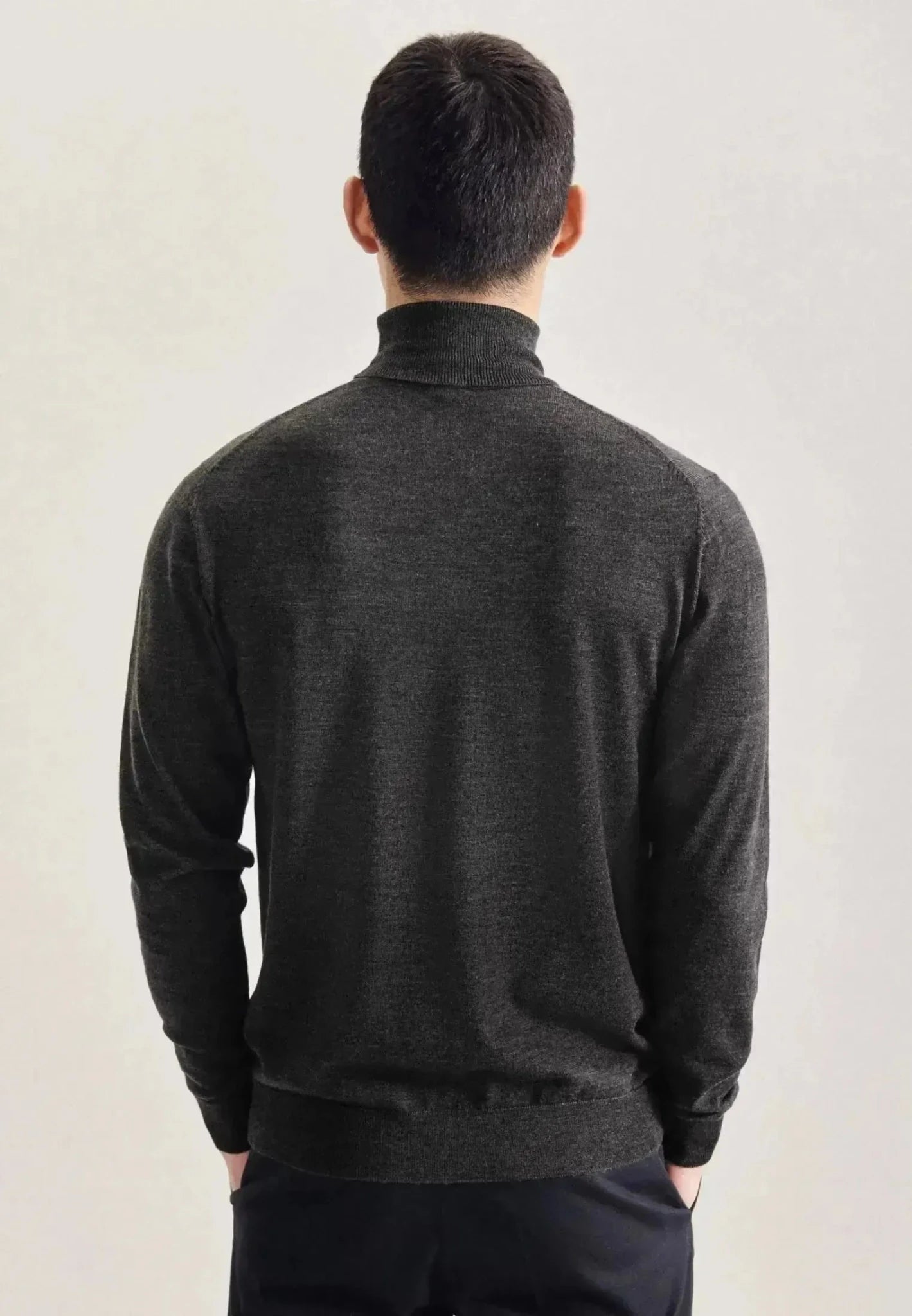 Seidensticker Merino Wool Roll Neck Knit Grey - northern threads