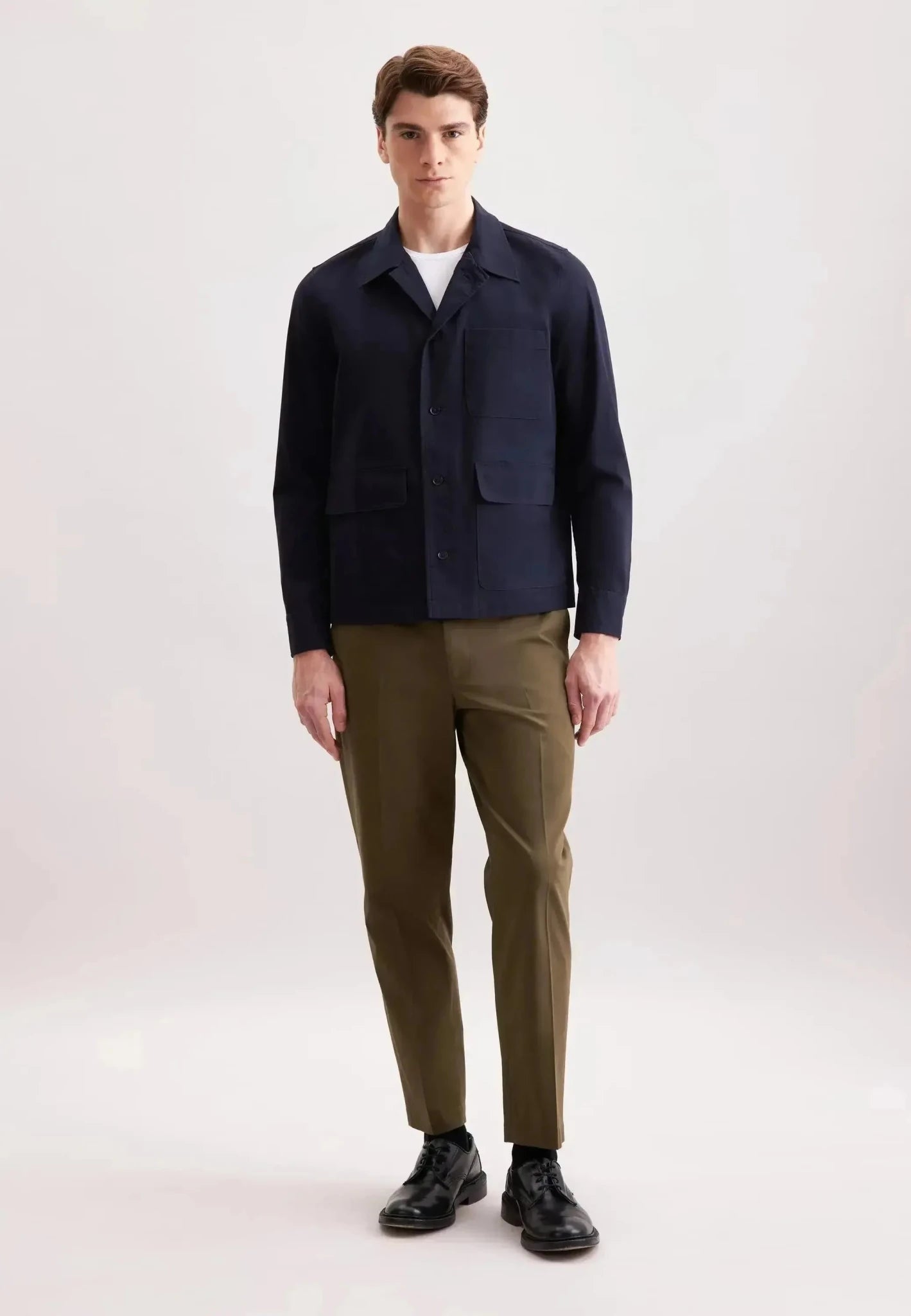 Seidensticker Regular Fit Cotton Twill Casual Lapel Jacket Dark Blue - northern threads