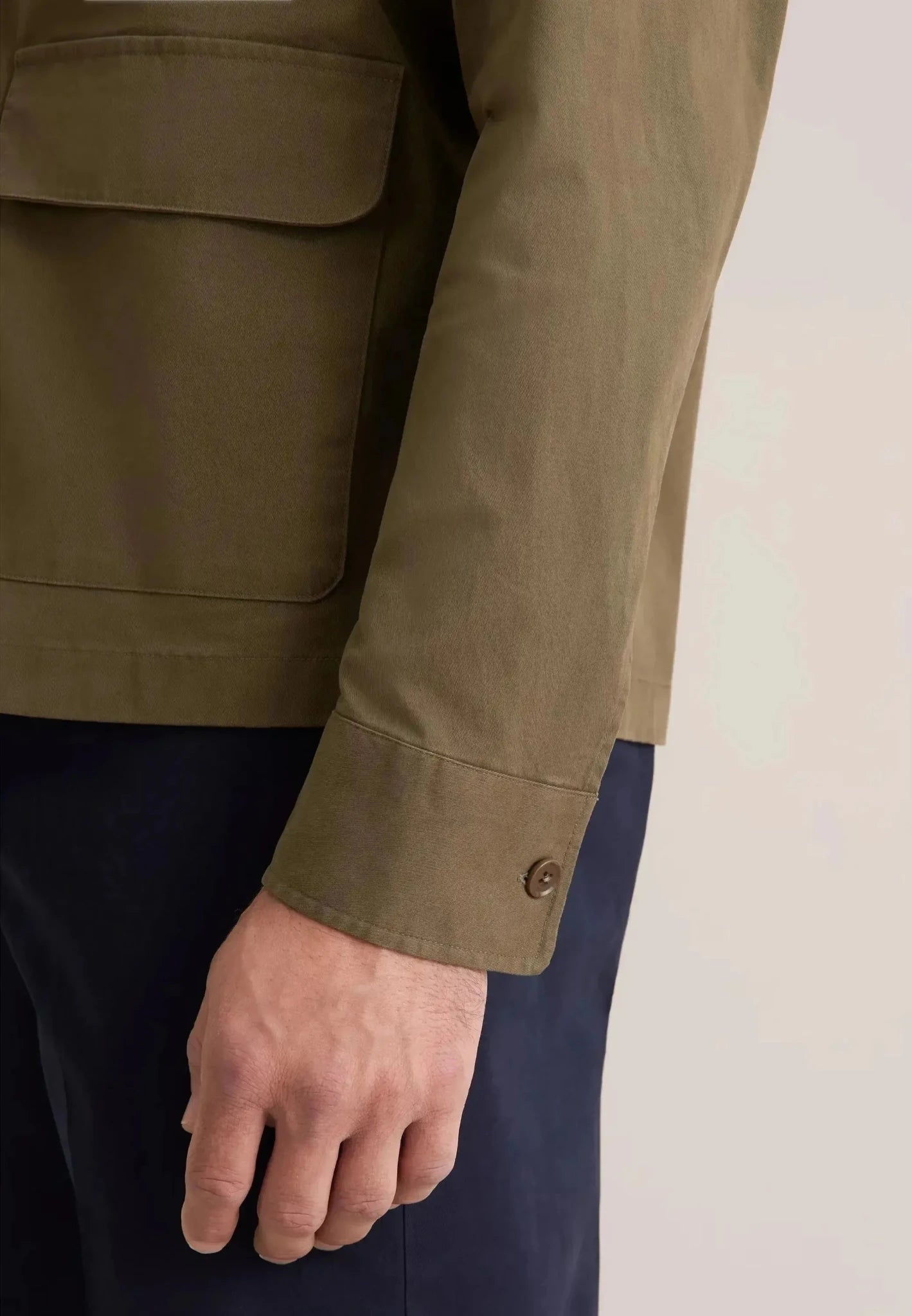 Seidensticker Regular Fit Cotton Twill Casual Lapel Jacket Olive - northern threads