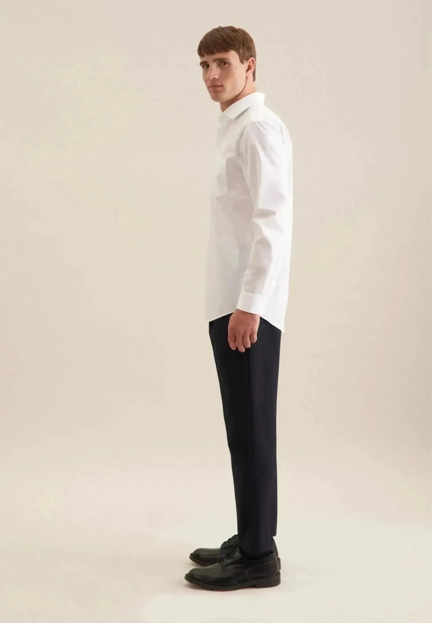 Seidensticker Regular Fit Easy Iron Kent Collar Business Shirt White - northern threads
