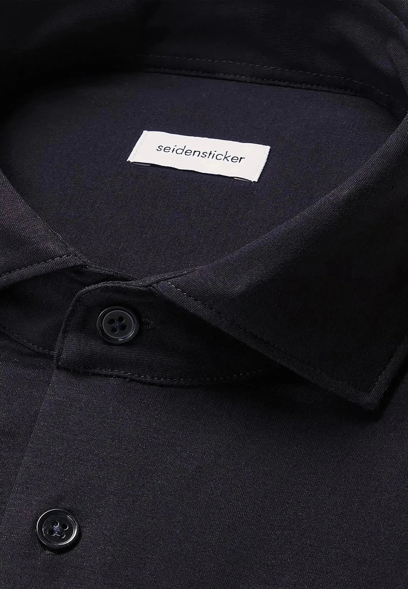 Seidensticker Regular Fit Kent Collar Jersey Shirt Black - northern threads