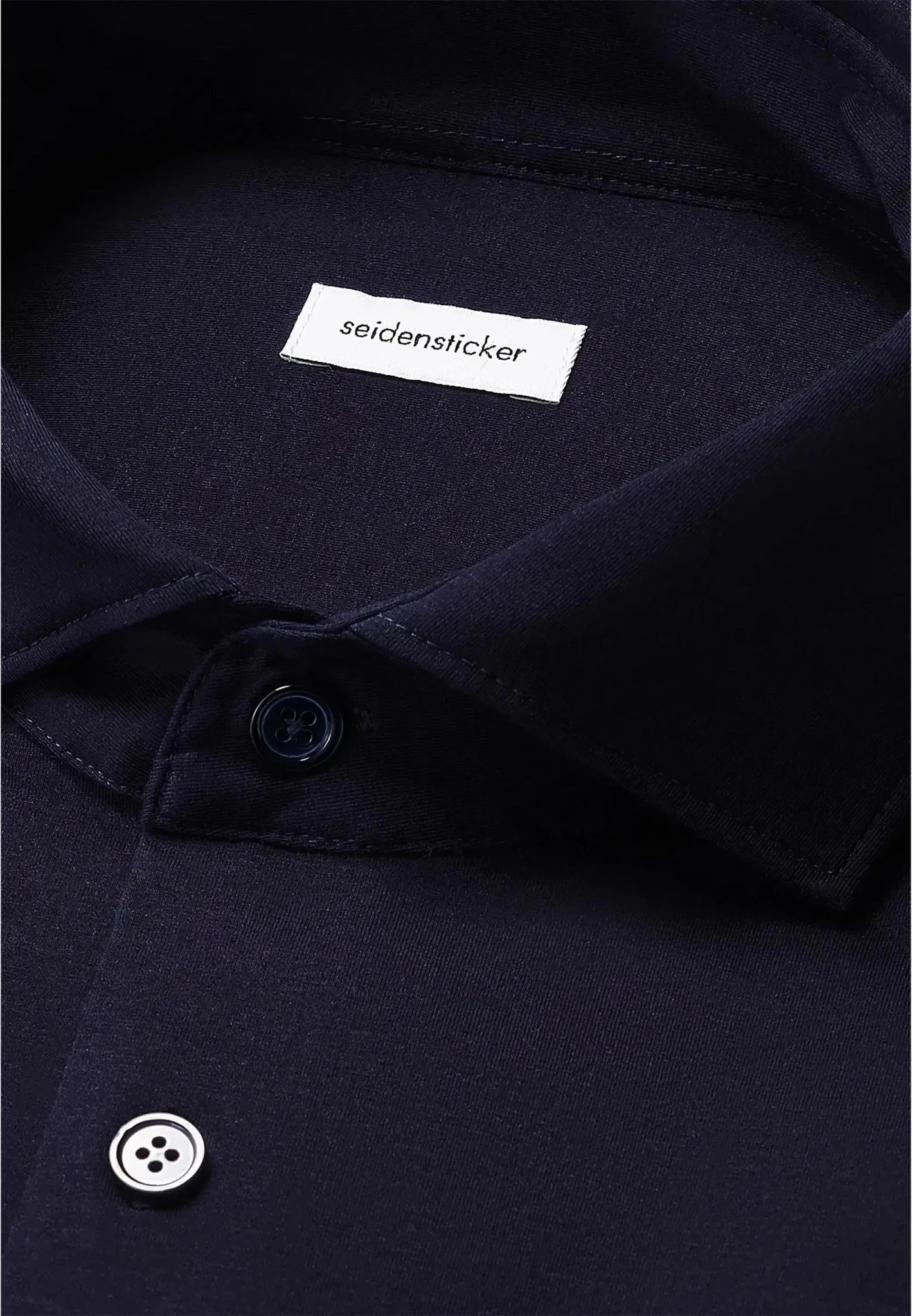 Seidensticker Regular Fit Kent Collar Jersey Shirt Dark Blue - northern threads