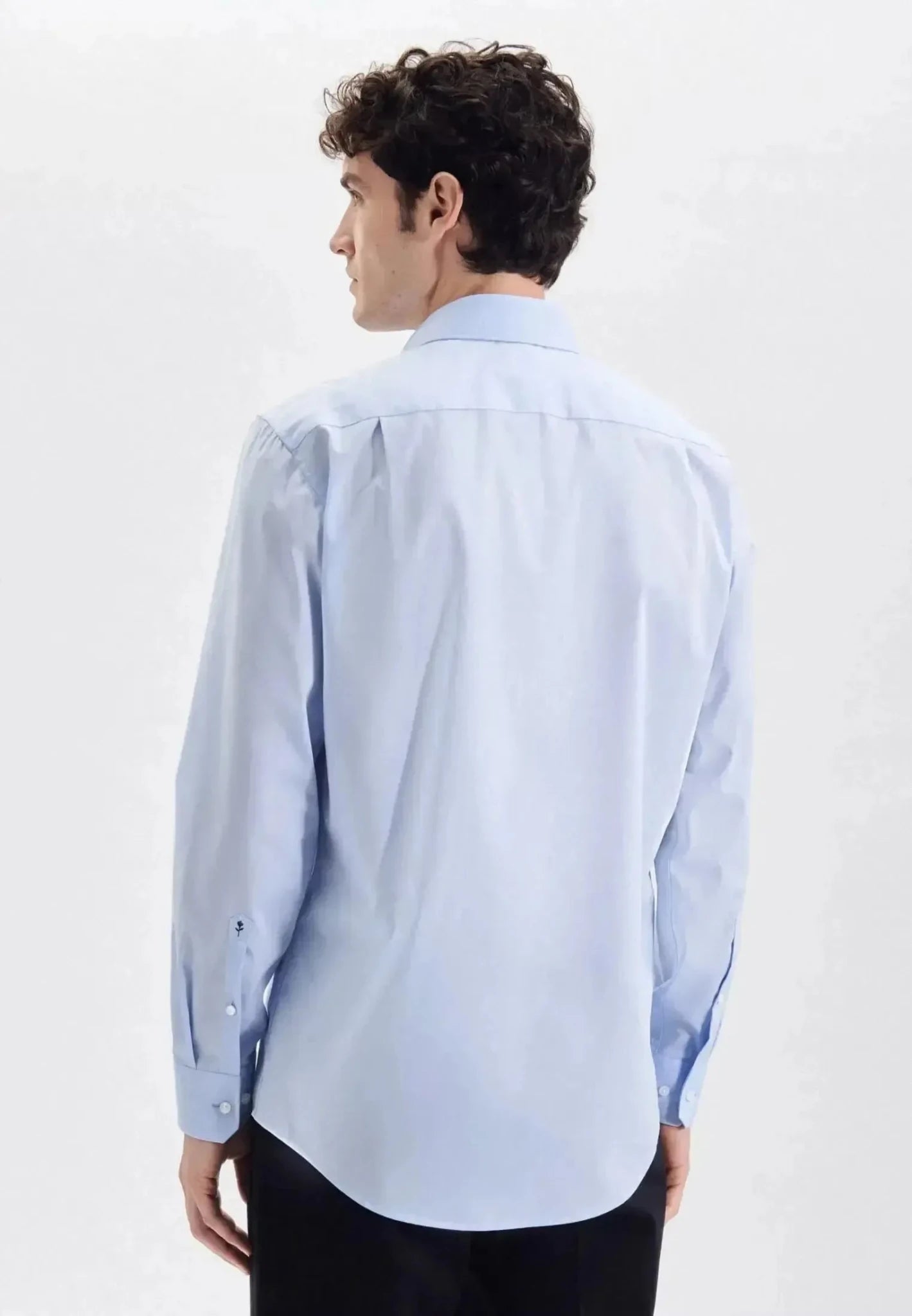Seidensticker Regular Fit No Iron Kent Collar Business Shirt Light Blue - northern threads
