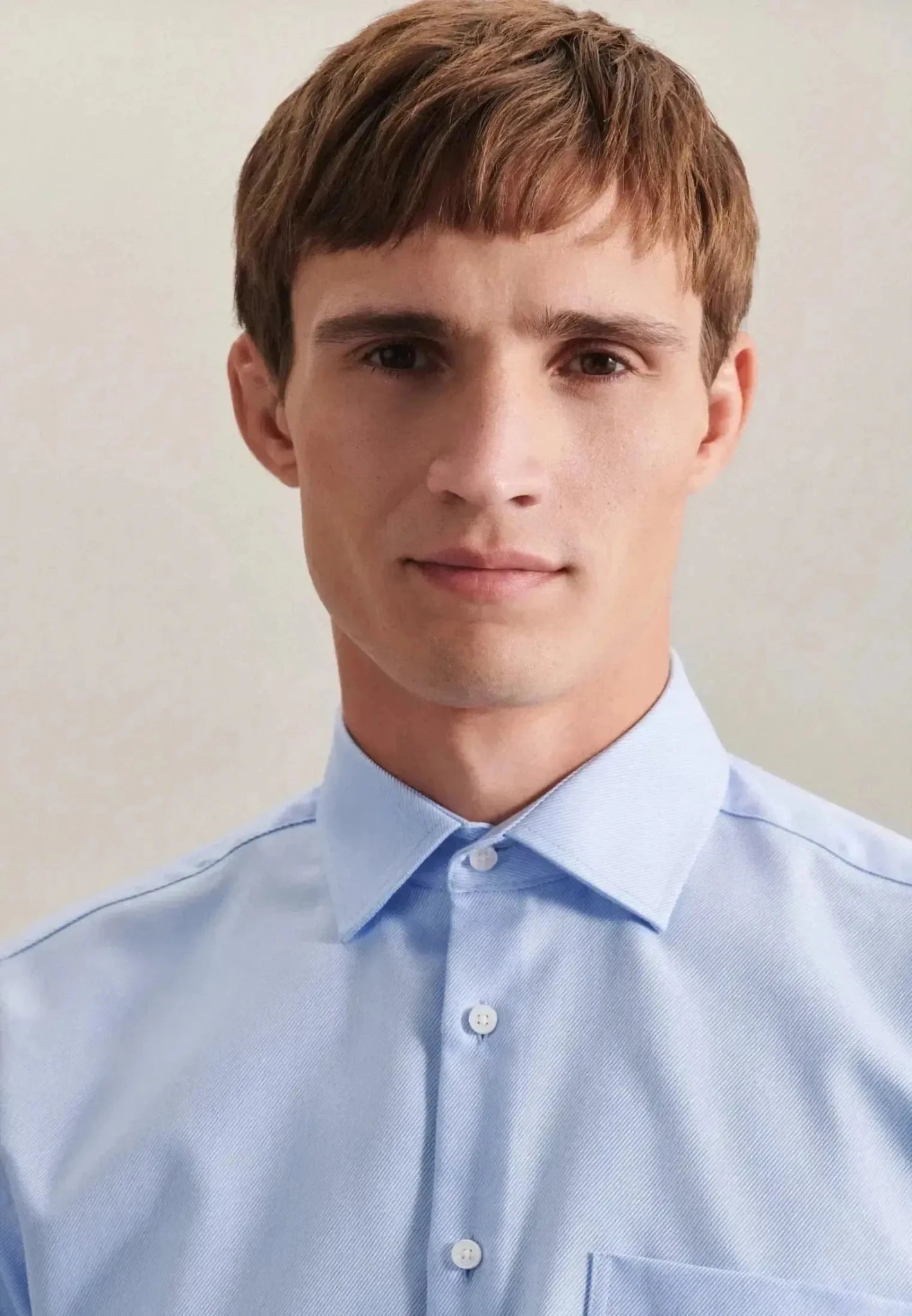 Seidensticker Regular Fit No Iron Kent Collar Business Shirt Light Blue - northern threads