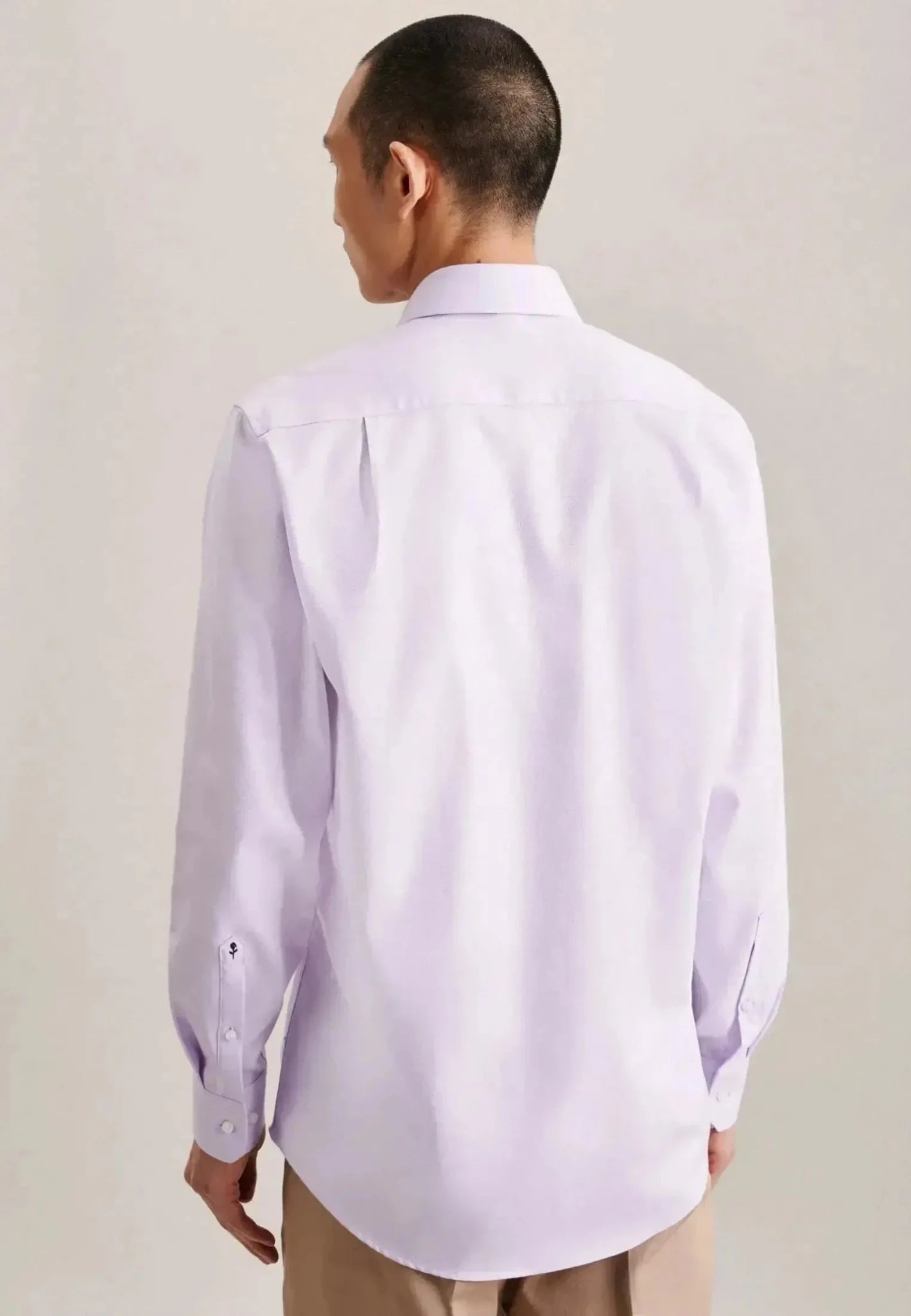 Seidensticker Regular Fit No Iron Kent Collar Business Shirt Light Purple - northern threads