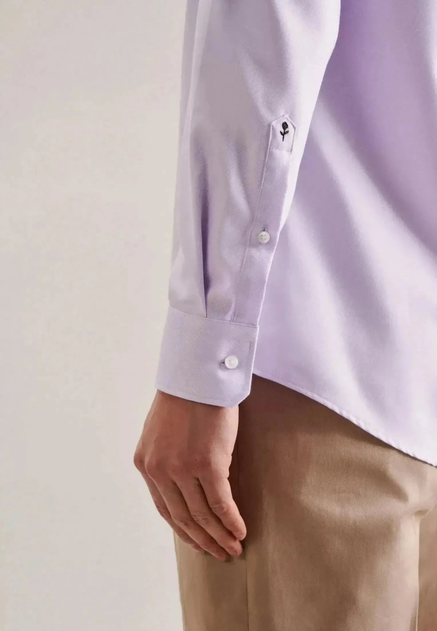 Seidensticker Regular Fit No Iron Kent Collar Business Shirt Light Purple - northern threads
