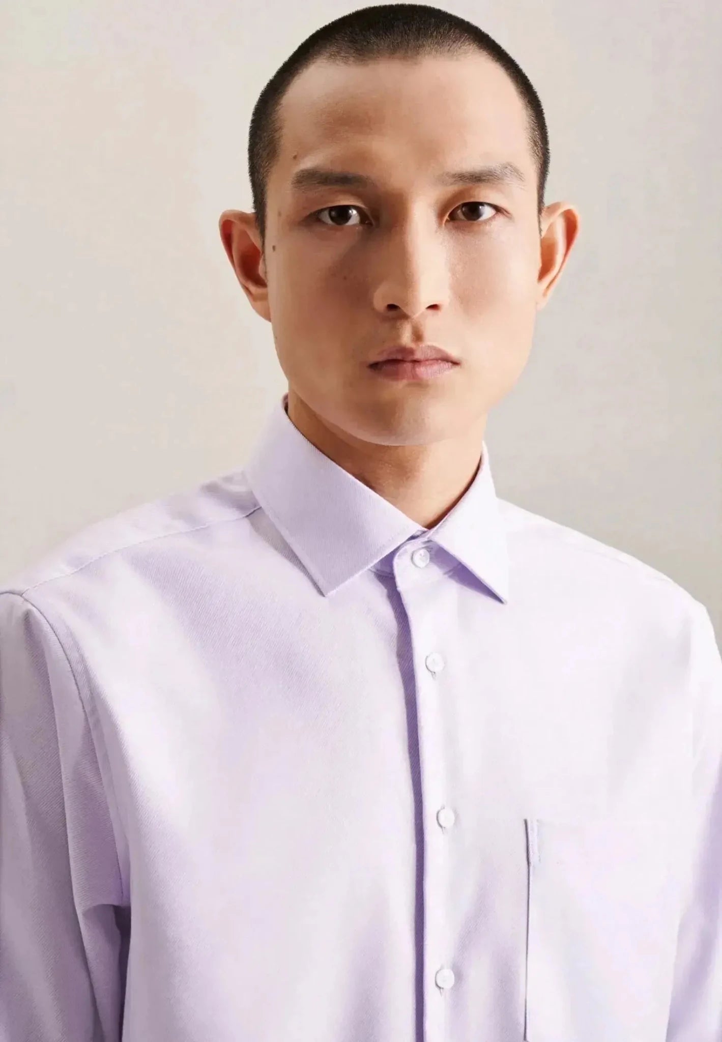 Seidensticker Regular Fit No Iron Kent Collar Business Shirt Light Purple - northern threads