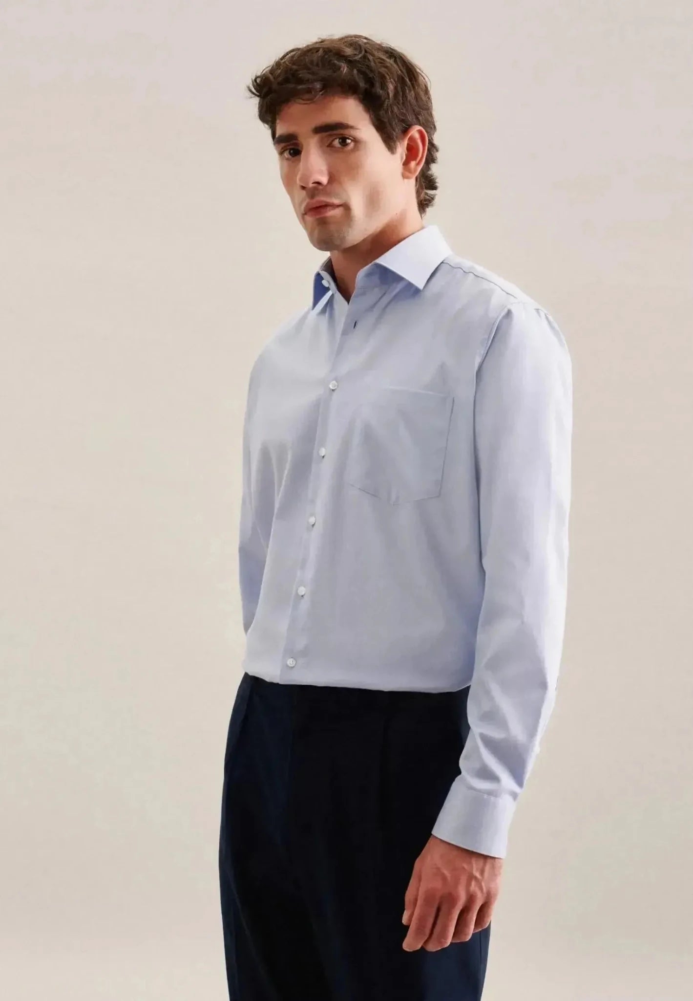 Seidensticker Regular Fit No Iron New Kent Business Shirt Light Blue - northern threads