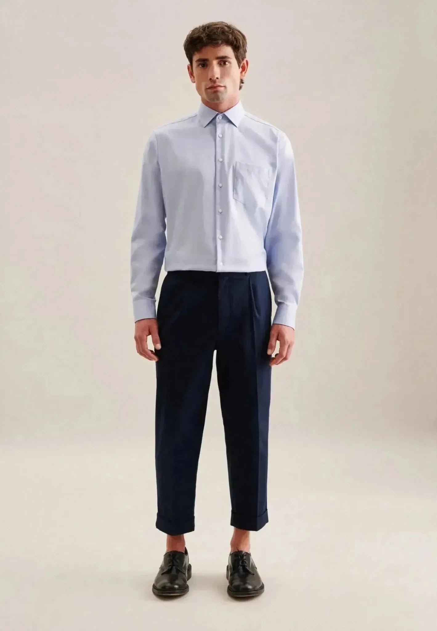 Seidensticker Regular Fit No Iron New Kent Business Shirt Light Blue - northern threads