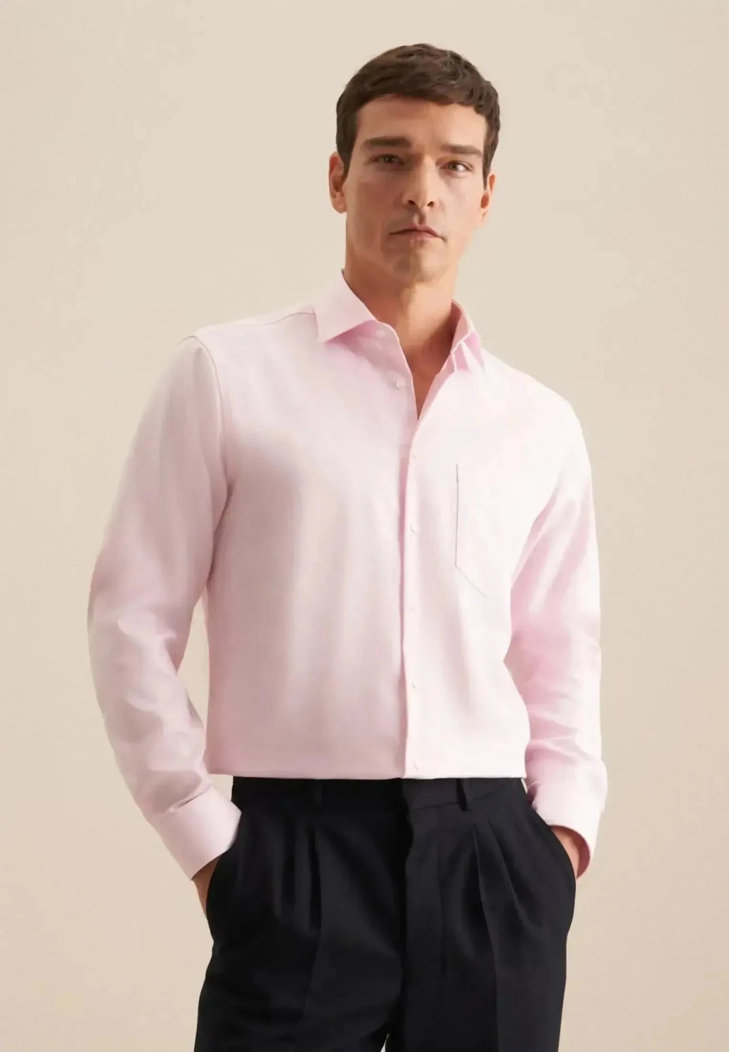 Seidensticker Regular Fit No Iron New Kent Business Shirt Pink - northern threads