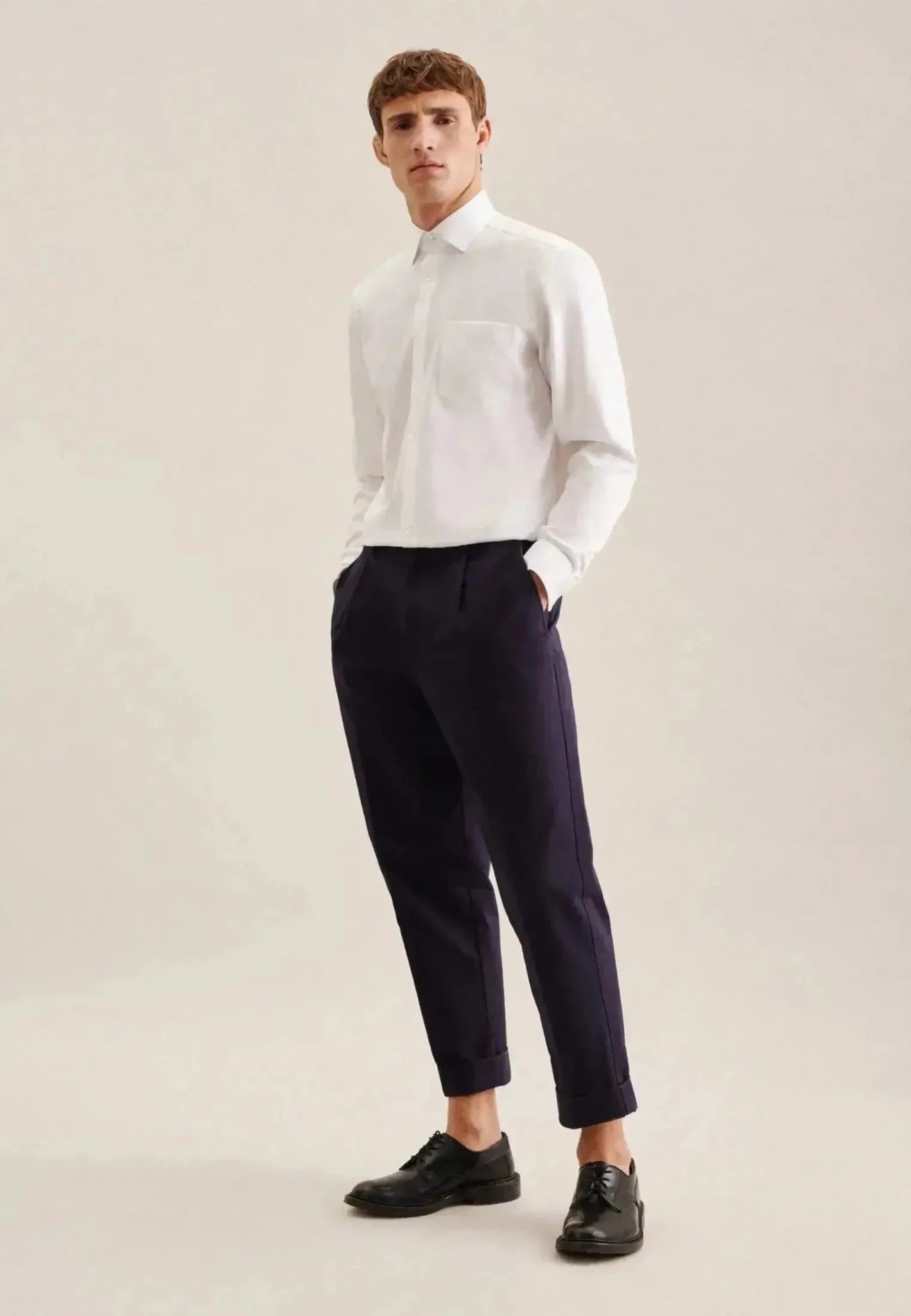 Seidensticker Regular Fit No Iron New Kent Business Shirt White - northern threads
