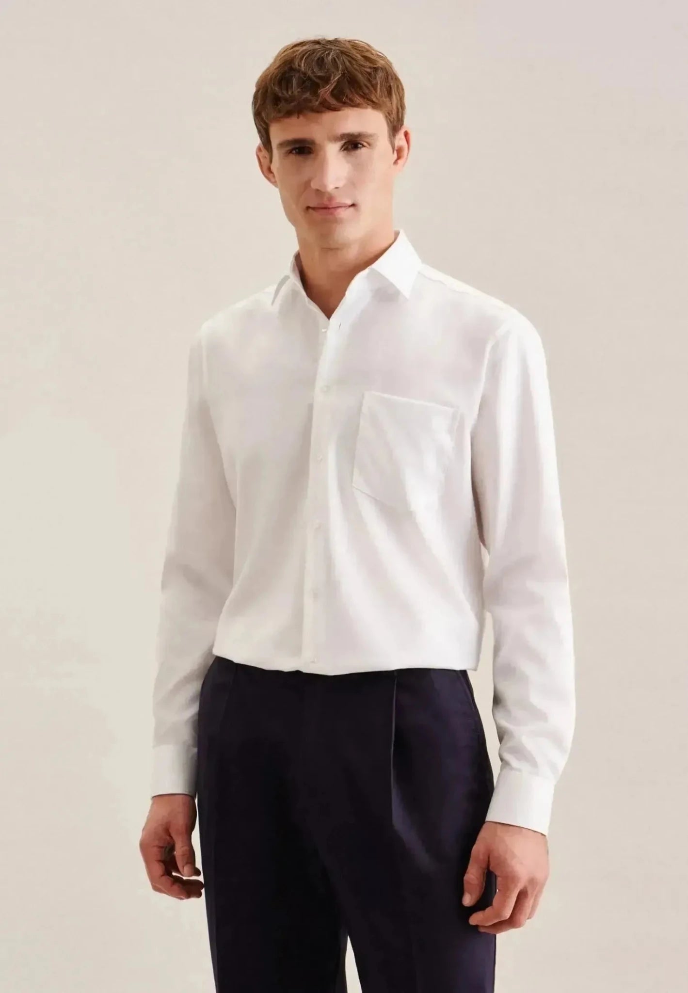 Seidensticker Regular Fit No Iron New Kent Business Shirt White - northern threads
