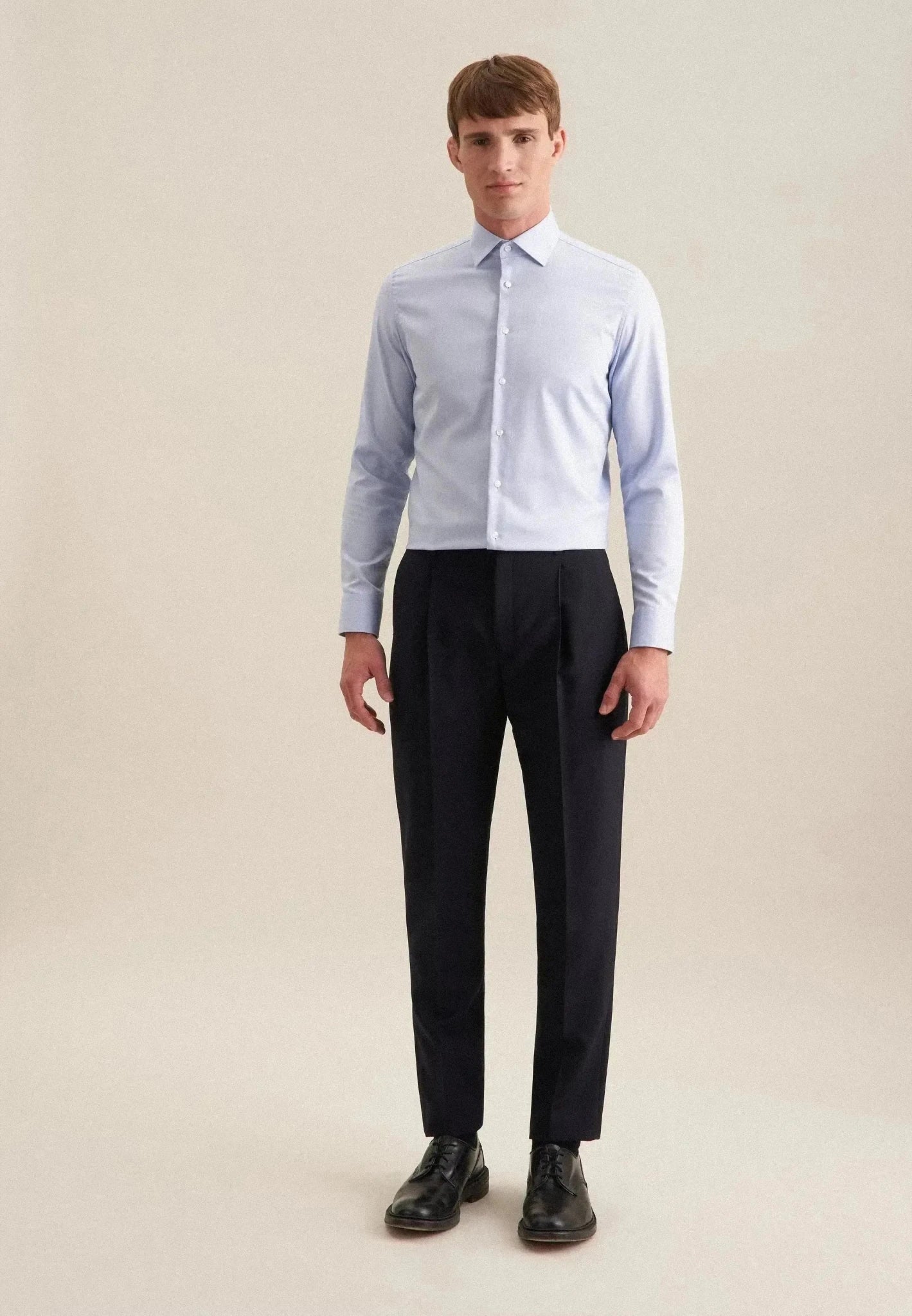 Seidensticker Regular Fit No Iron New Kent Combi Cuff Business Shirt Light Blue - northern threads